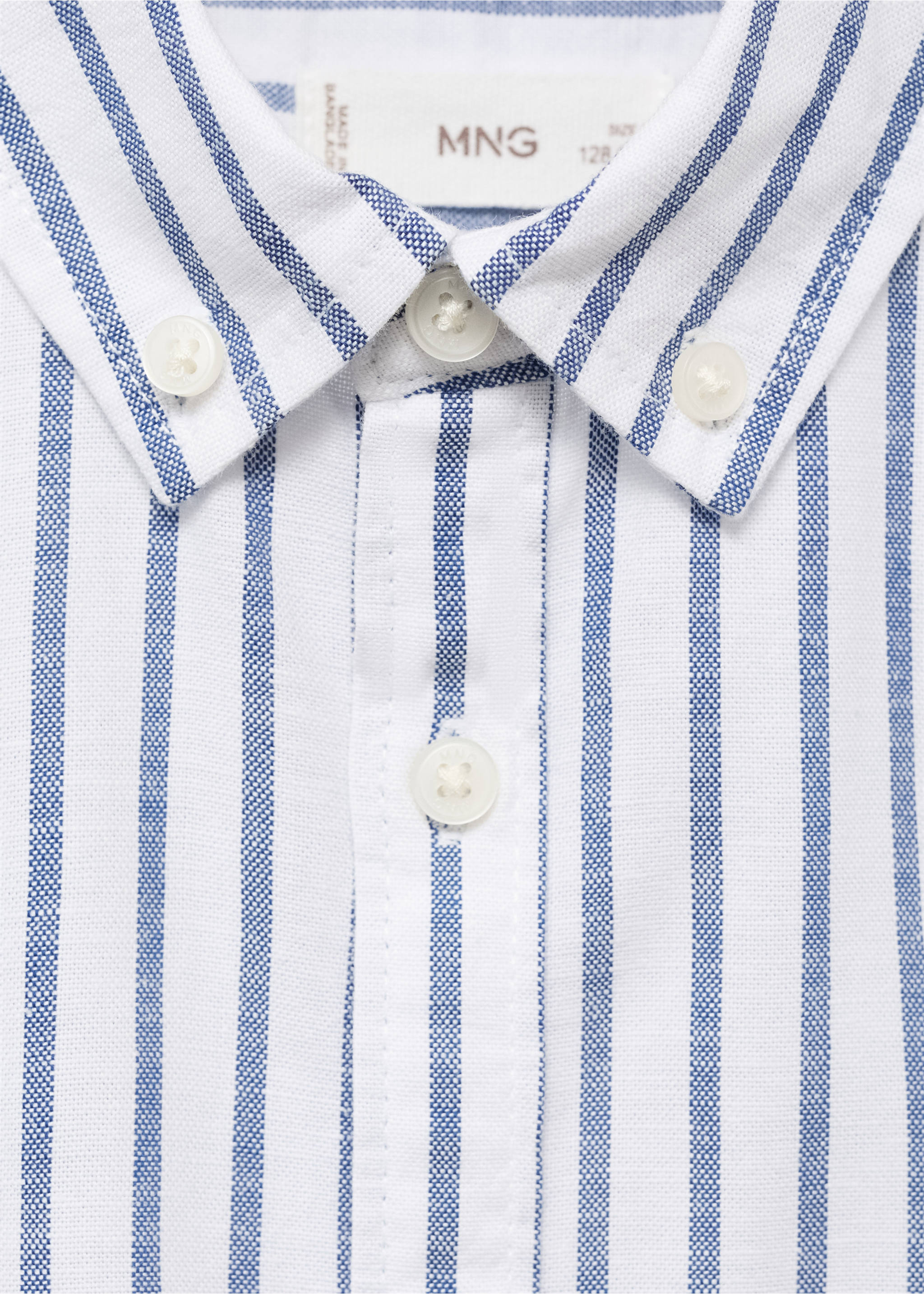 Camisa Oxford rayas - Detalle del artículo 8, Azul. Ref: 17031519-00.