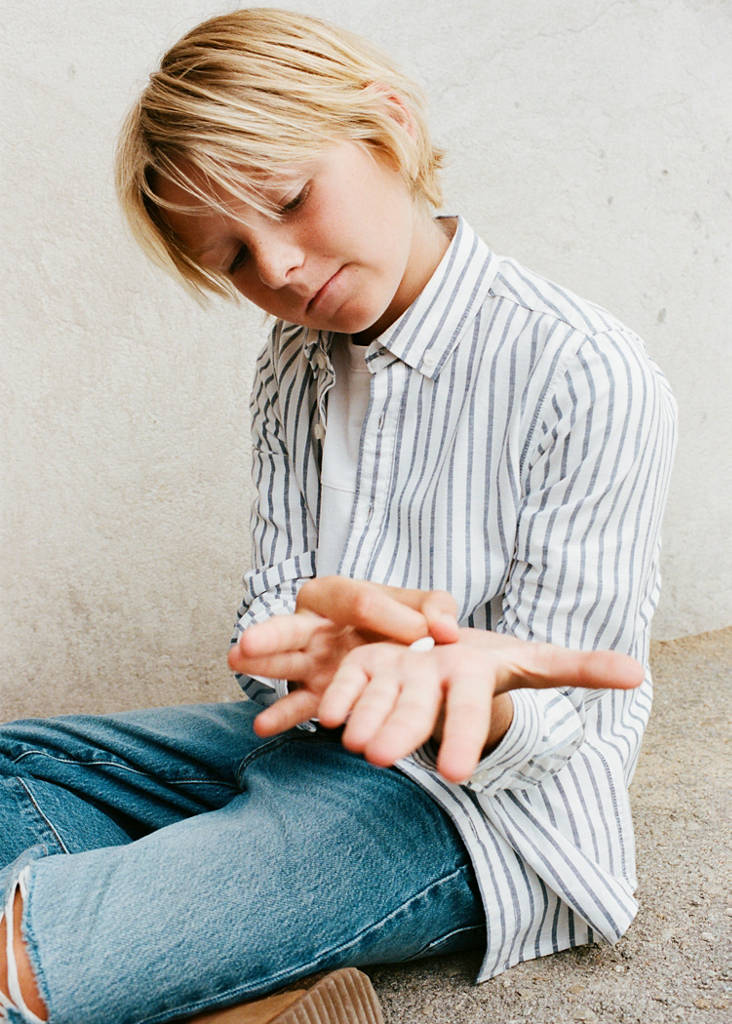 Striped Oxford shirt — Blue