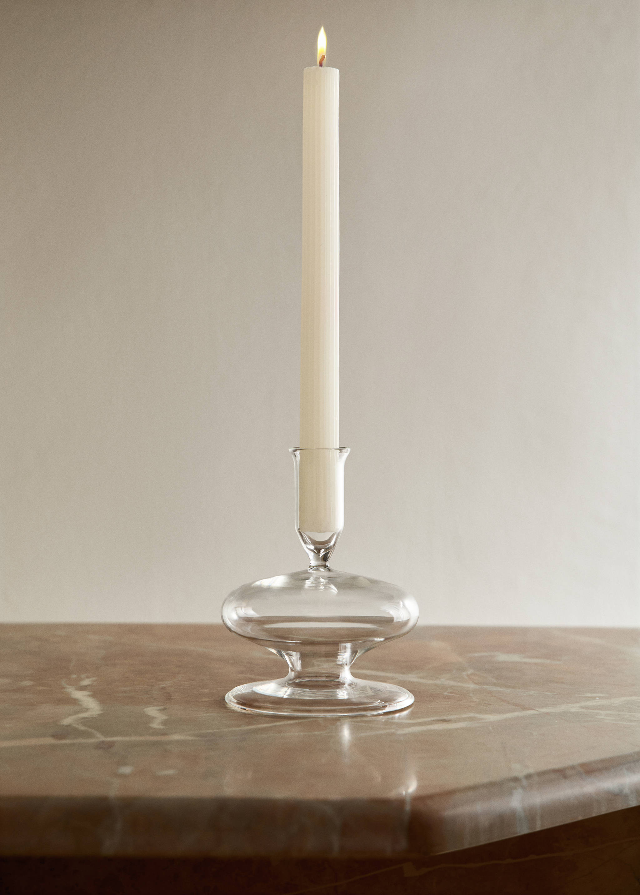 Low borosilicate candelabra with wave pattern - General plane