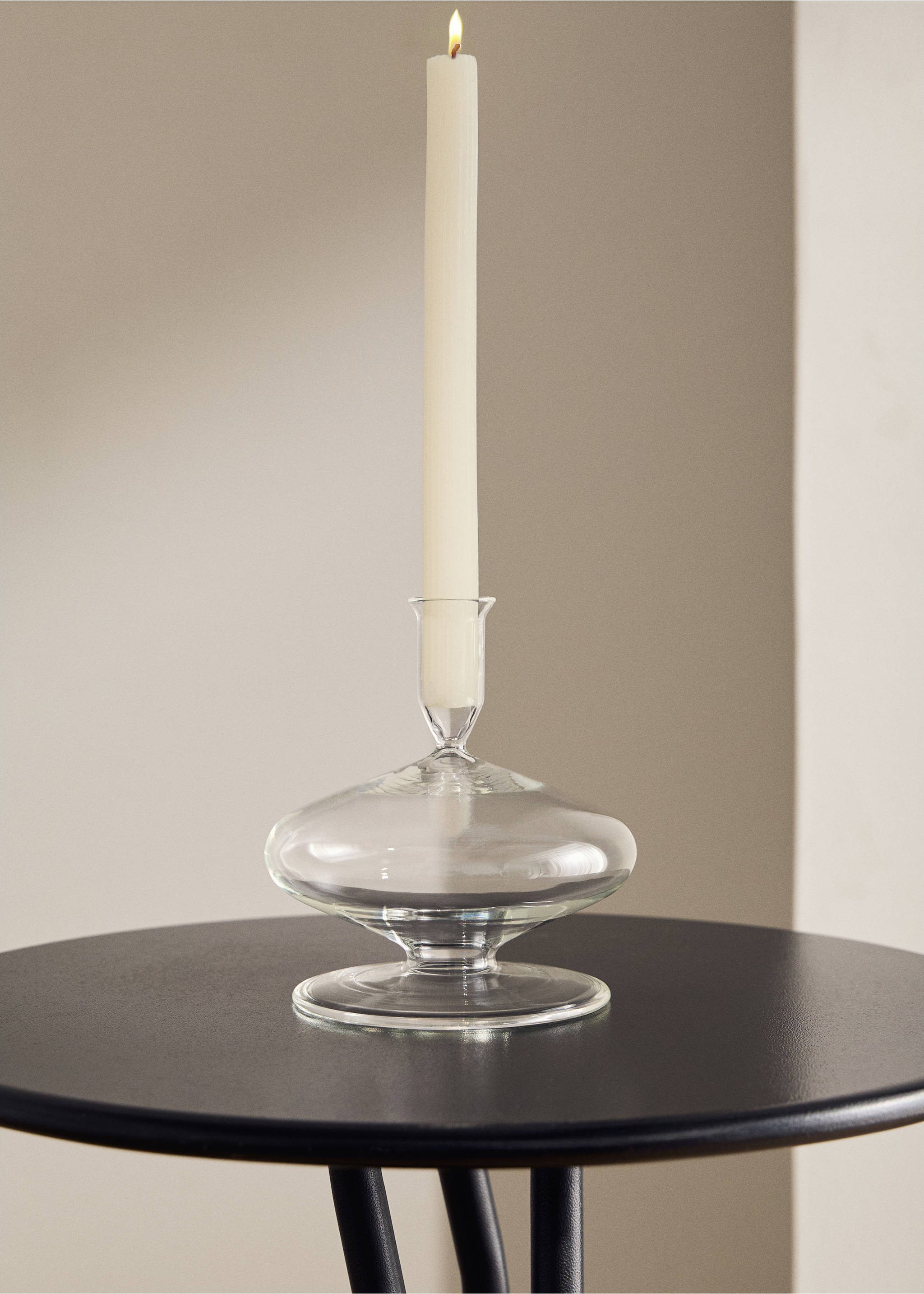 Høy bølgeformet lysestakei borosilikat - Total bildeutsnitt, Isgrå. Ref: 17031524-00.