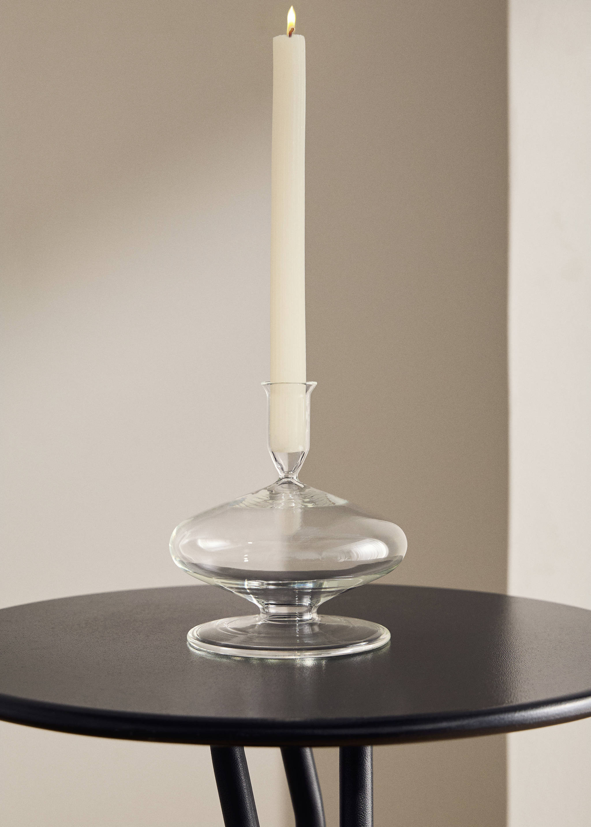 Висок вълнообразен свещник от боросиликатно стъкло - Обща равнина