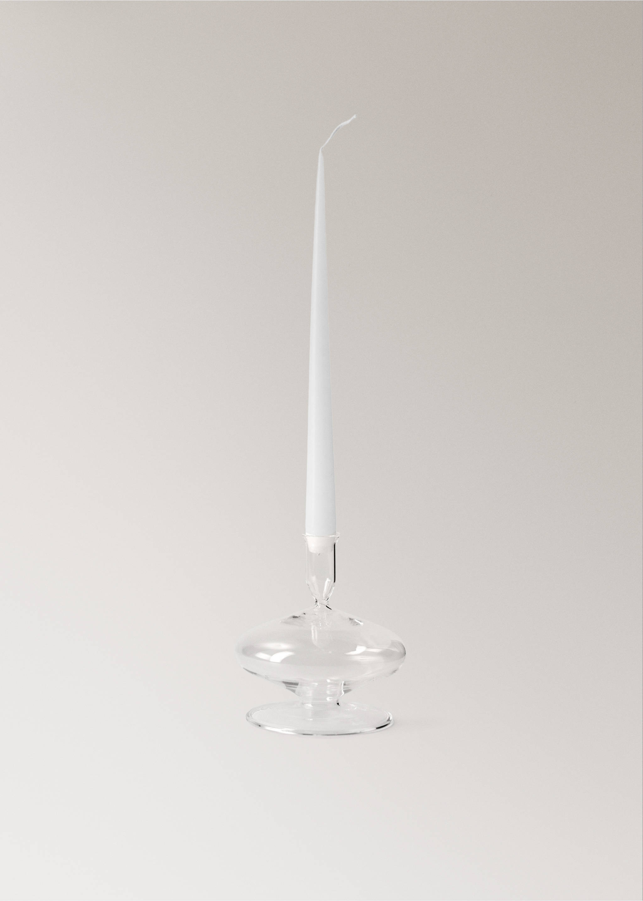 Høy bølgeformet lysestakei borosilikat - Artikkeldetalj 3, Isgrå. Ref: 17031524-00.