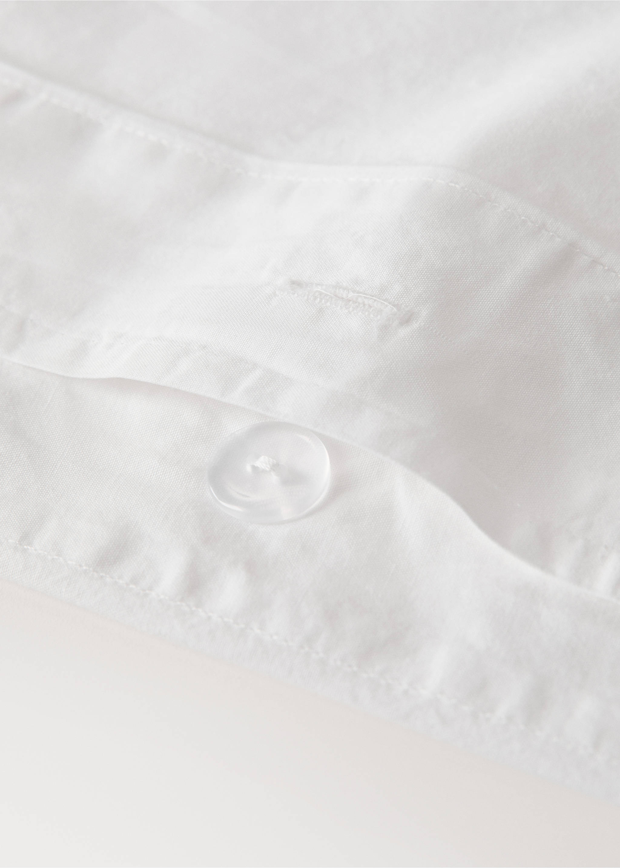 Washed percale cotton duvet cover with zigzag stitching for 150/160 cm bed - Details of the article 1, Off White. Ref: 17031527-00.