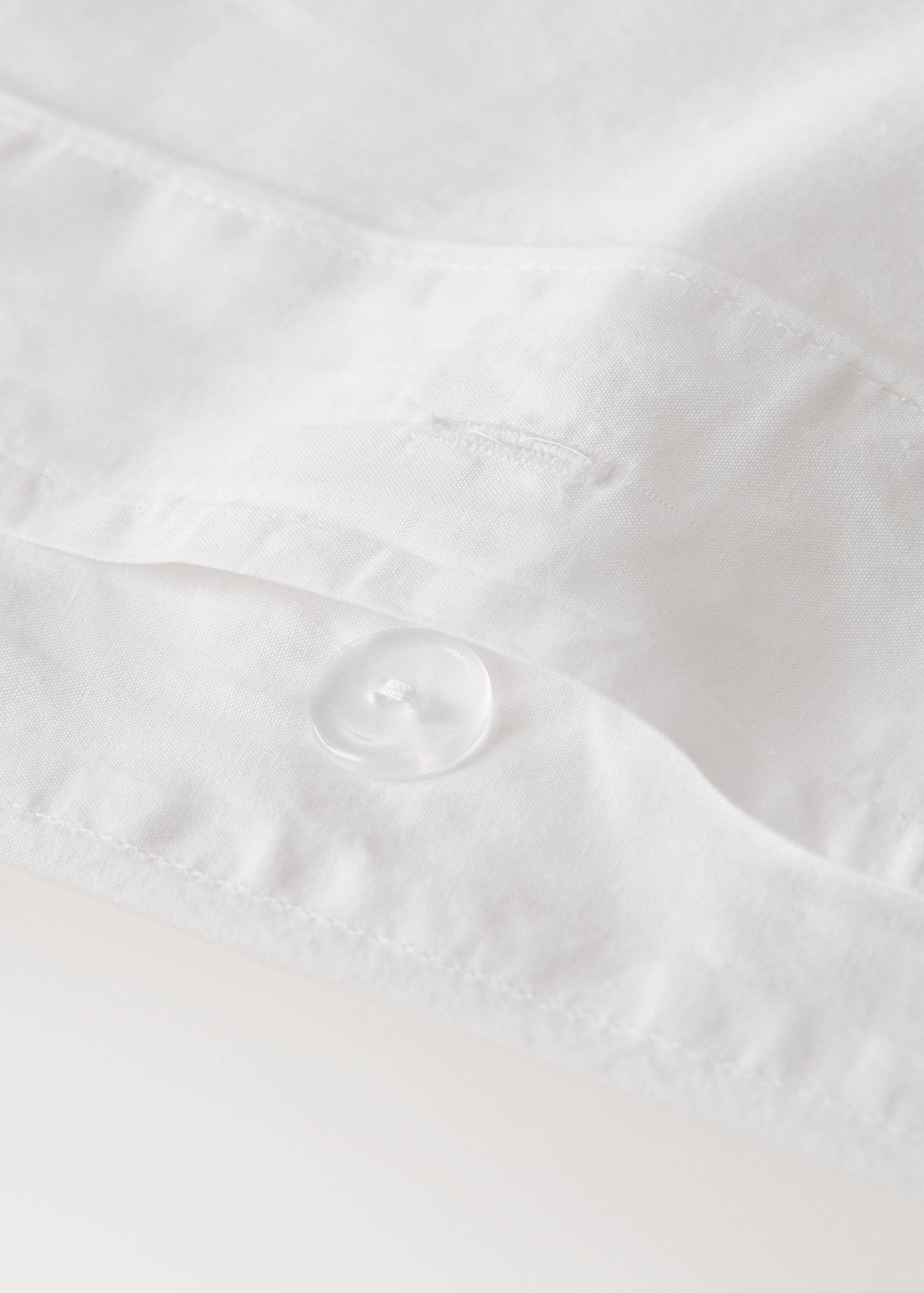 Washed percale cotton duvet cover with zigzag stitching for 150/160 cm bed - Details of the article 1