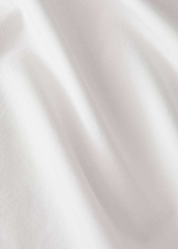 Washed percale cotton duvet cover with zigzag stitching for 180/200 cm bed — Off White