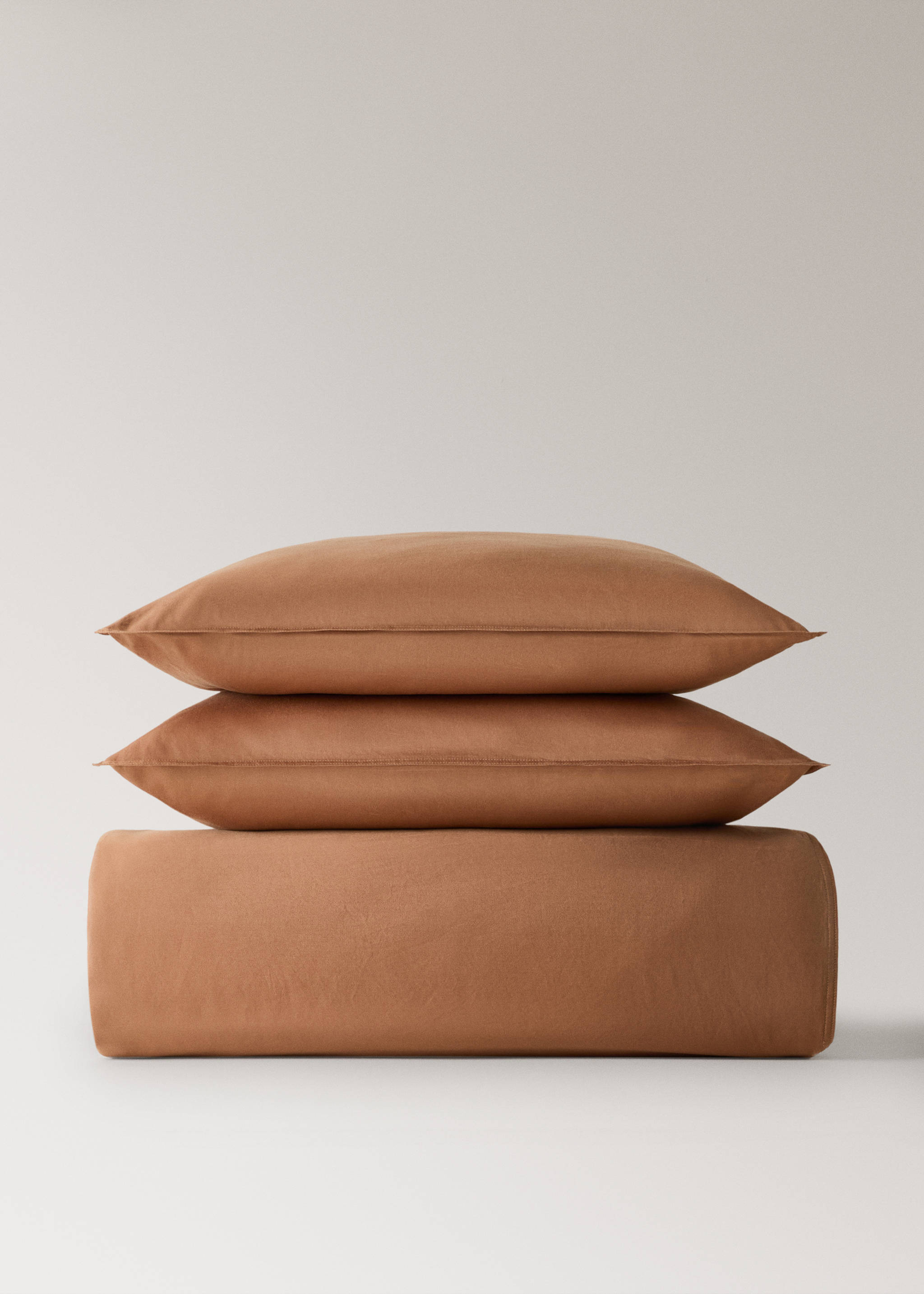 Bettbezug aus Baumwoll-Perkal mit Fadendichte 500 und rundem Paspeldetail für 90 cm Bett - Artikel ohne Model