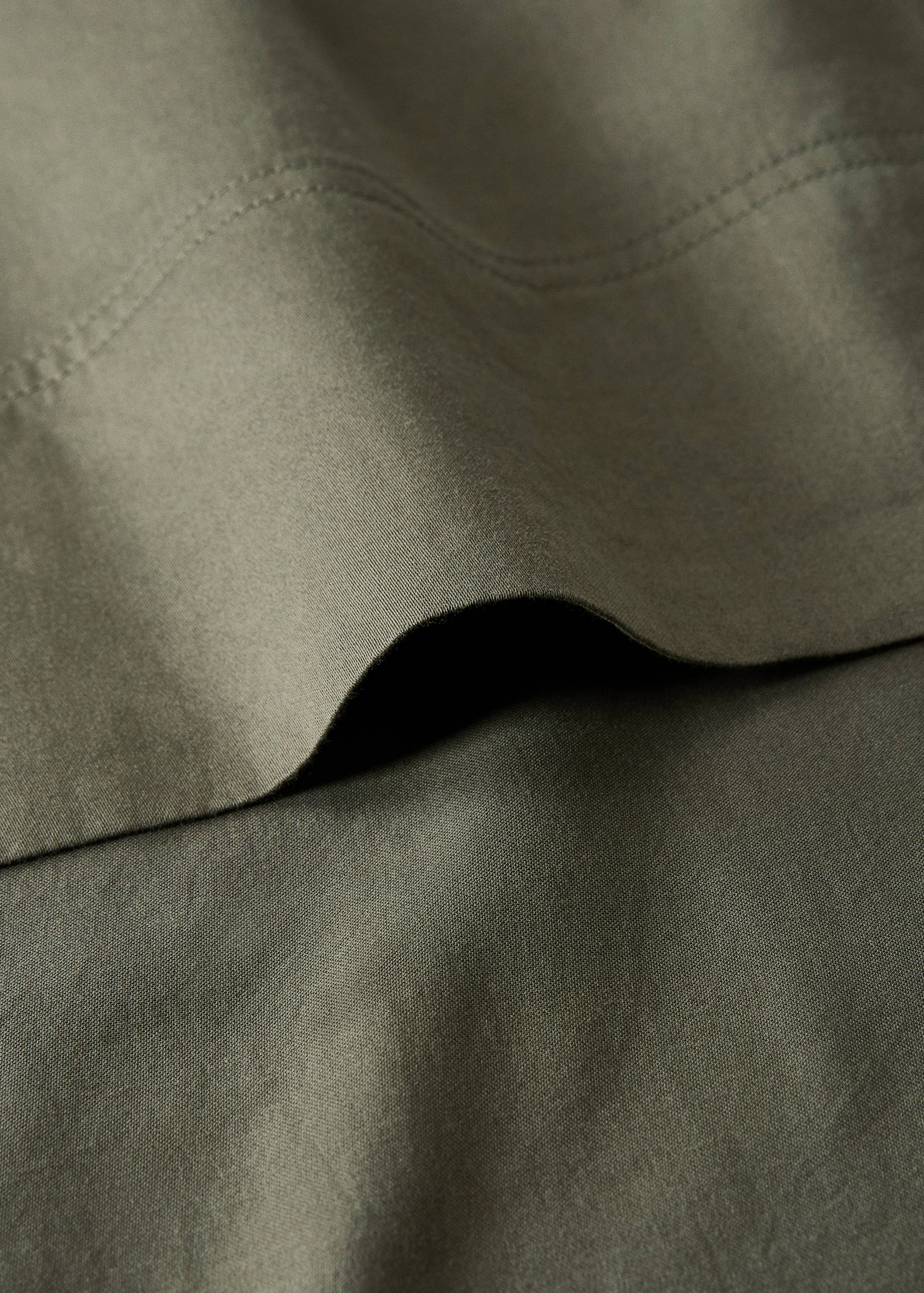Washed cotton satin double-stitched top sheet for 135/140 cm bed - Details of the article 1