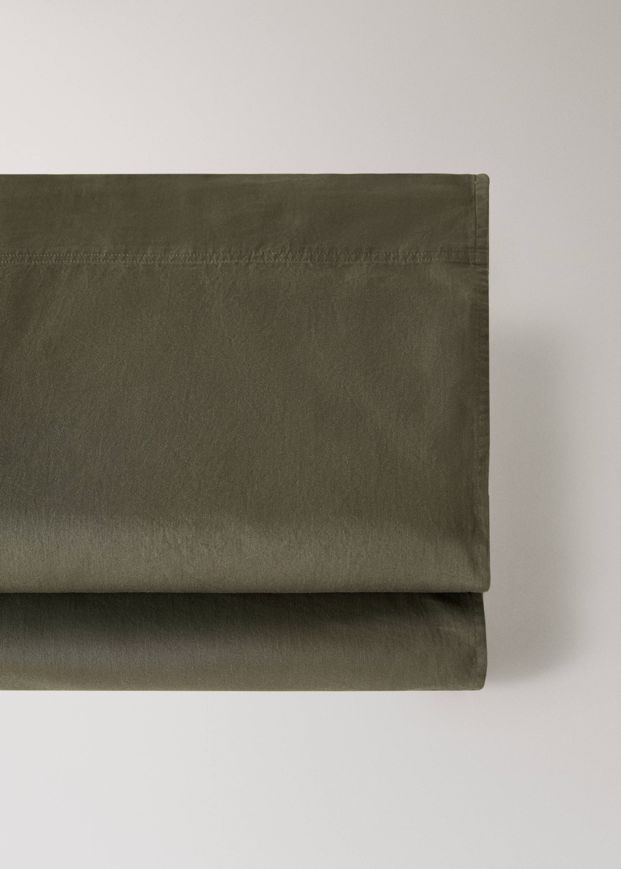 Bovenlaken van gewassen satijnkatoen met dubbele stiksels, bed  150/160 cm - Detail van het artikel 2