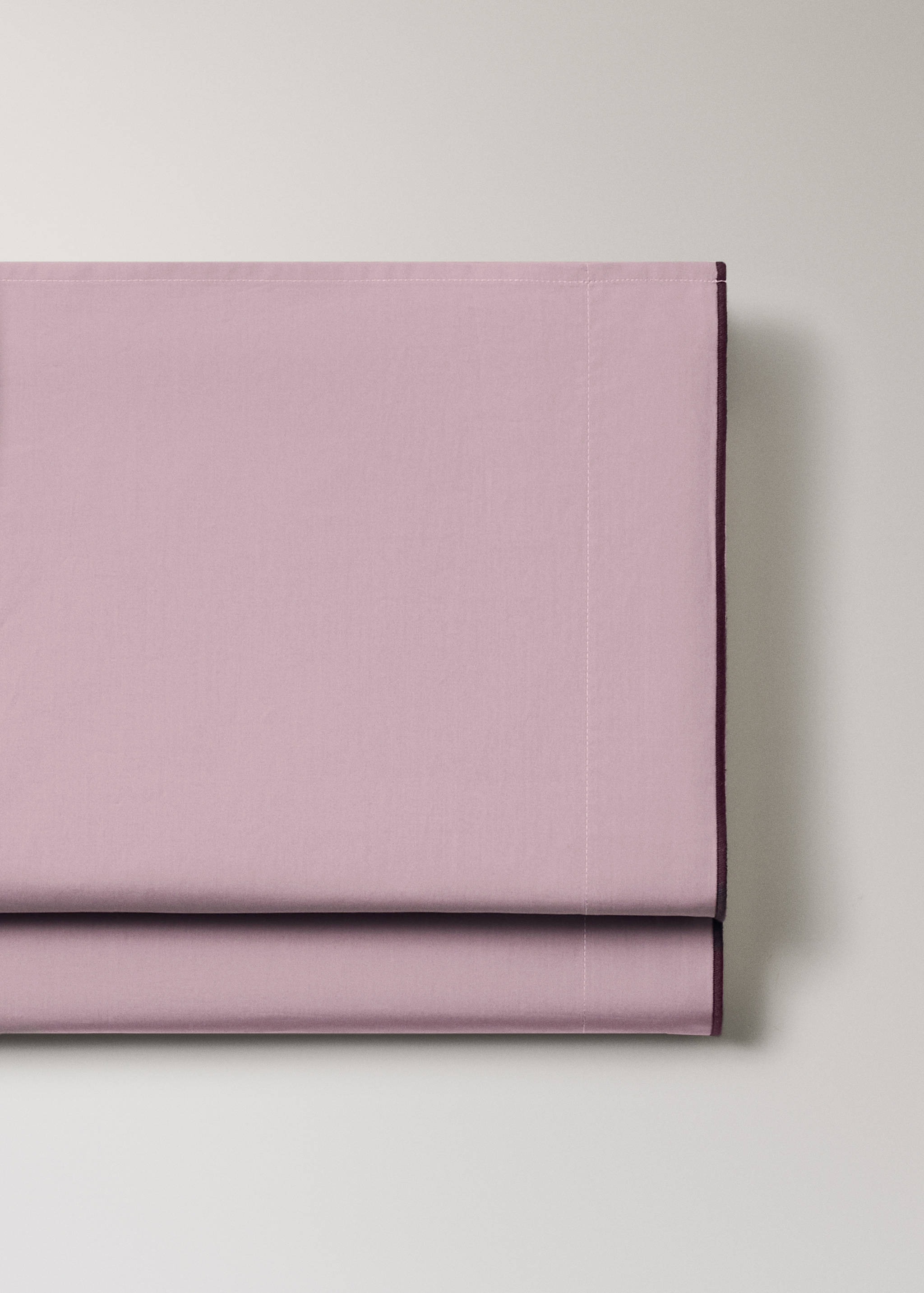 Översta lakan i bomull percale 200 trådar overlock kontrast för säng 135/140 cm - Detaljer om artikeln 2