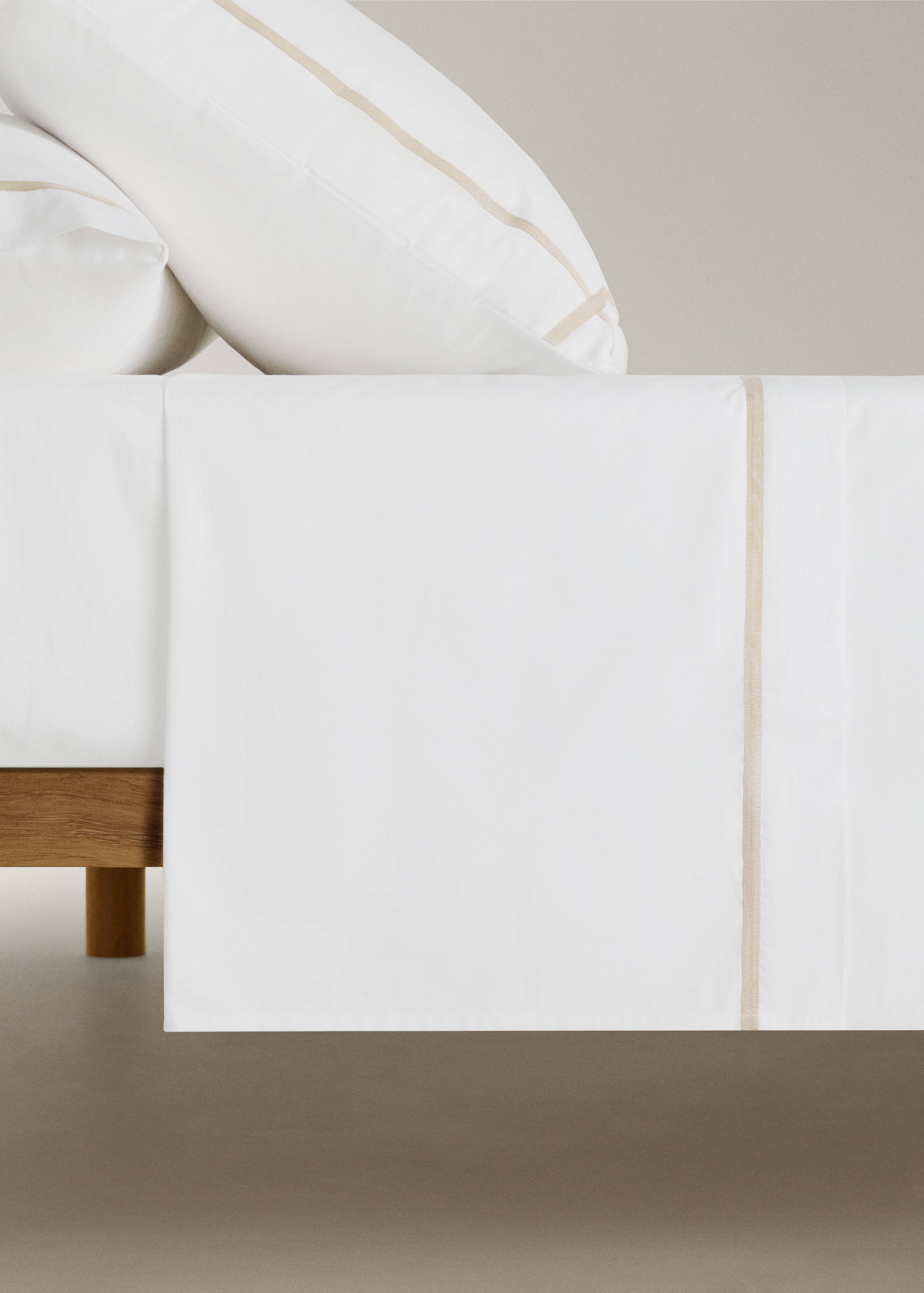 200-thread count percale cotton top sheet for 180/200 cm bed - Article without model