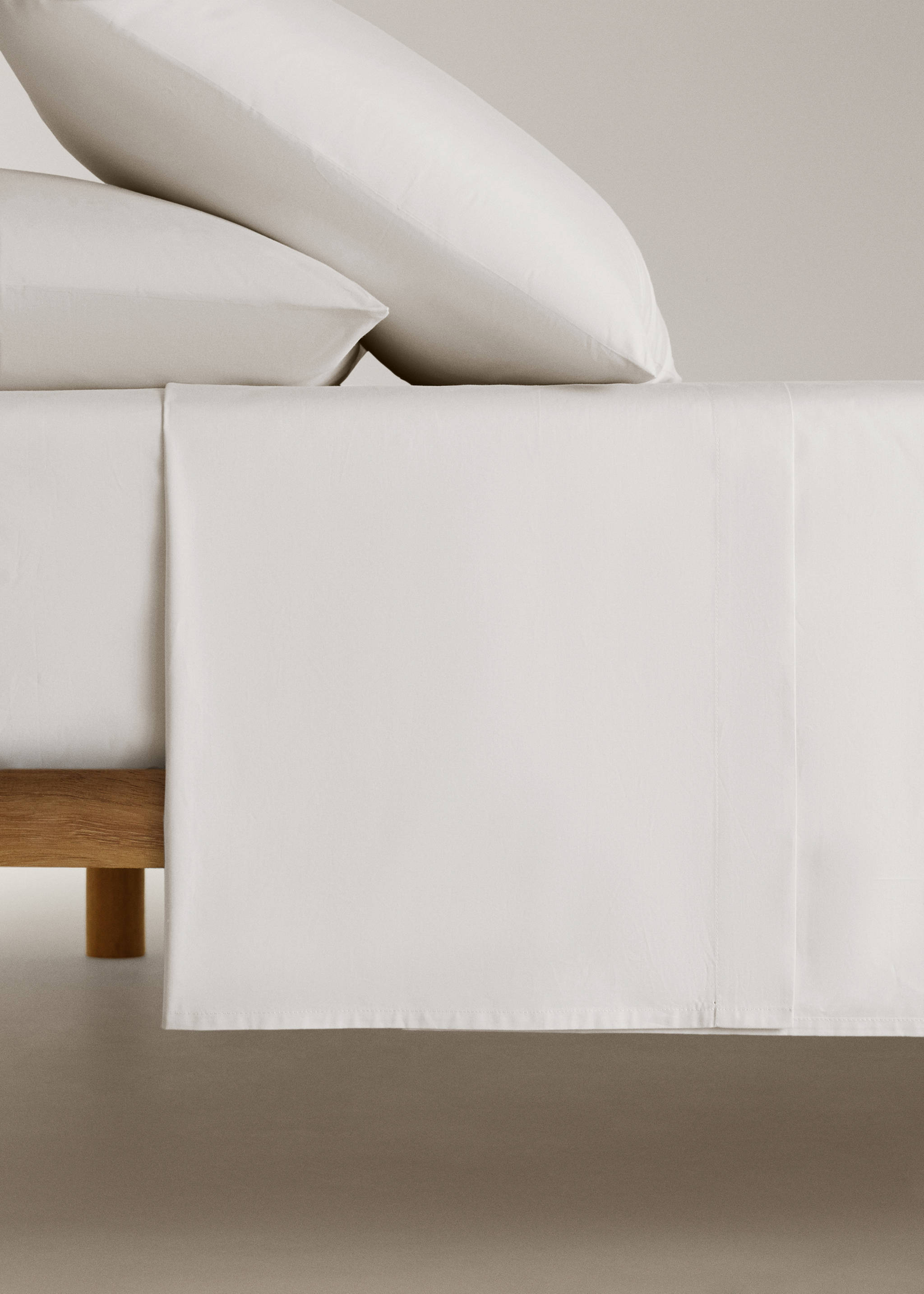 Percale cotton flat sheet Superking bed - Article without model