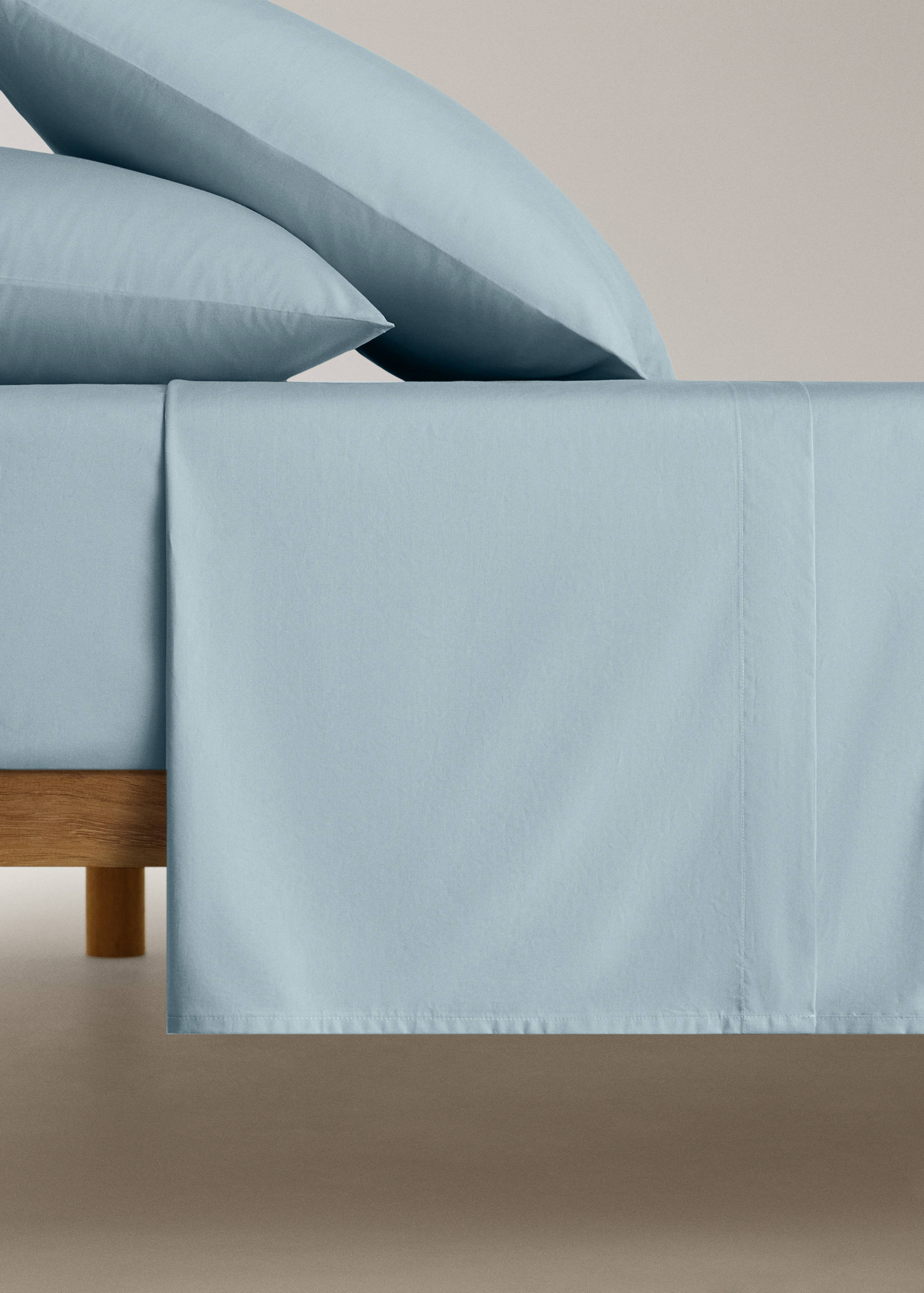 Percale cotton flat sheet Superking bed - Article without model