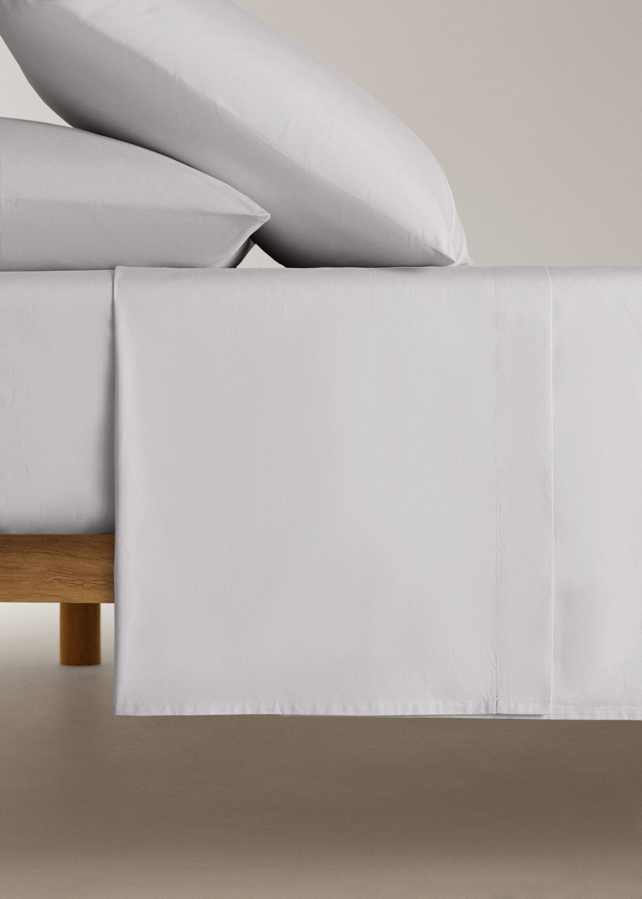 Percale cotton flat sheet Superking bed - Article without model