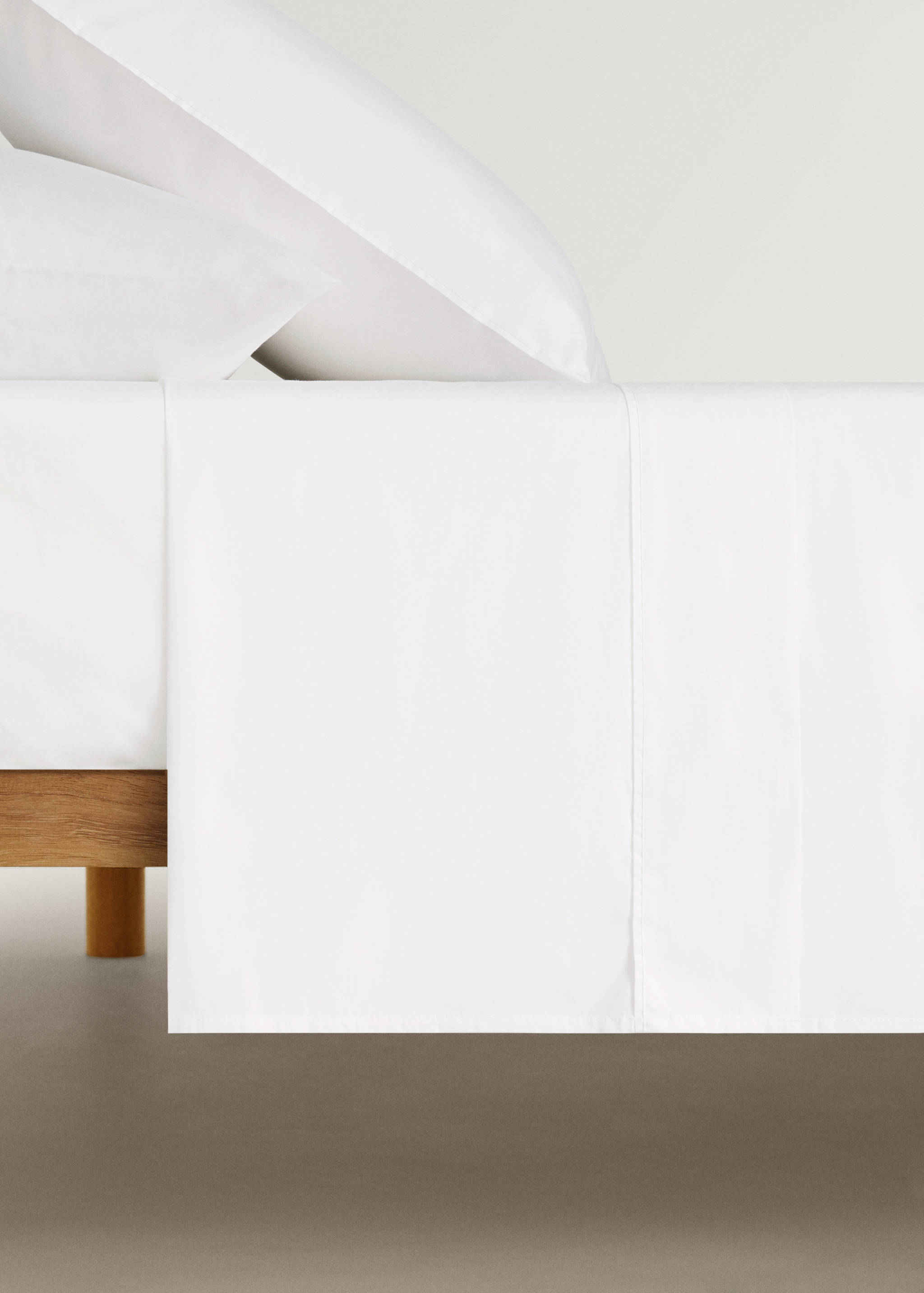 300-thread count percale cotton top sheet for 90 cm bed - Article without model