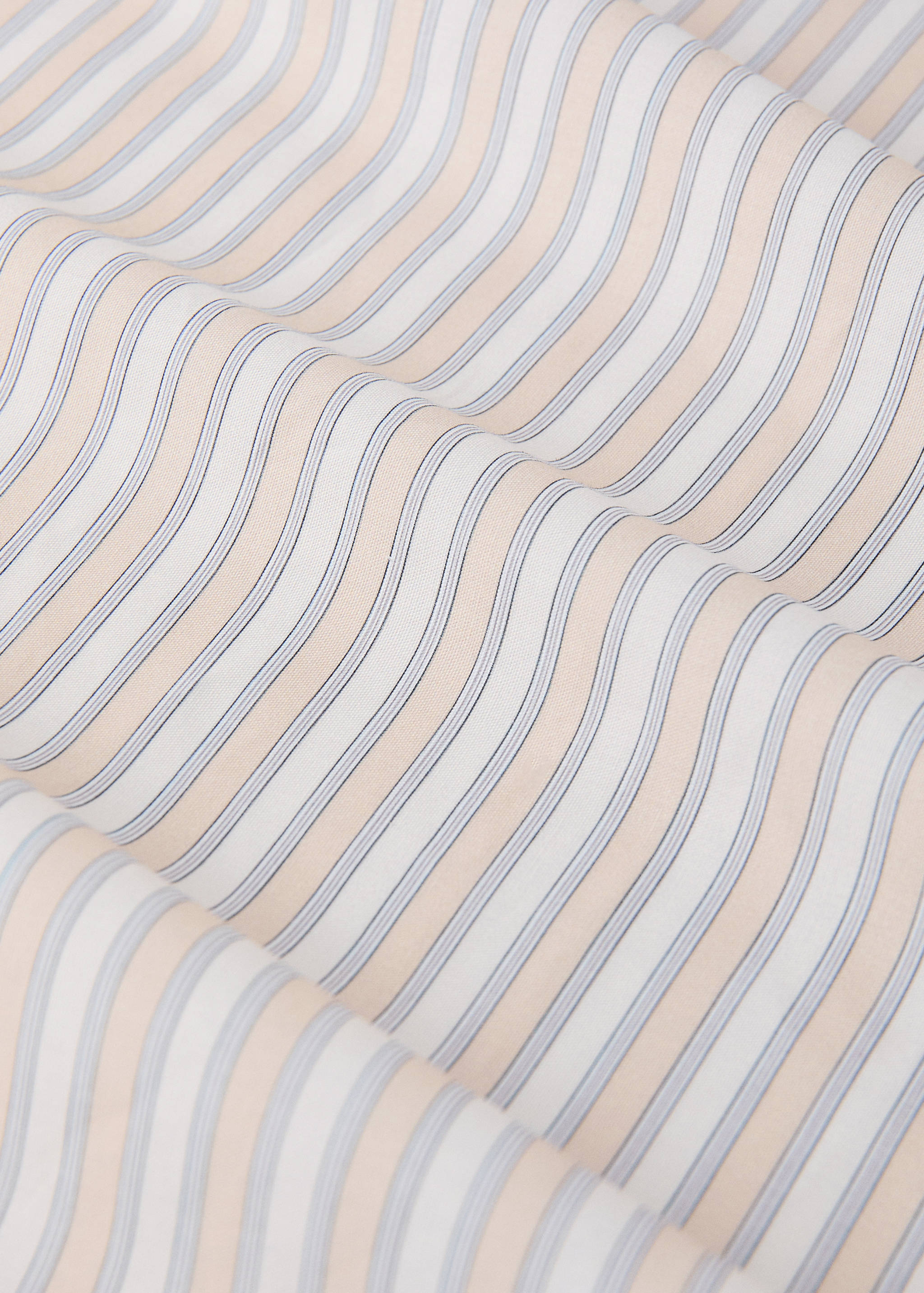 Percale cotton fitted sheet with fine-striped print for 90 cm bed - Details of the article 2