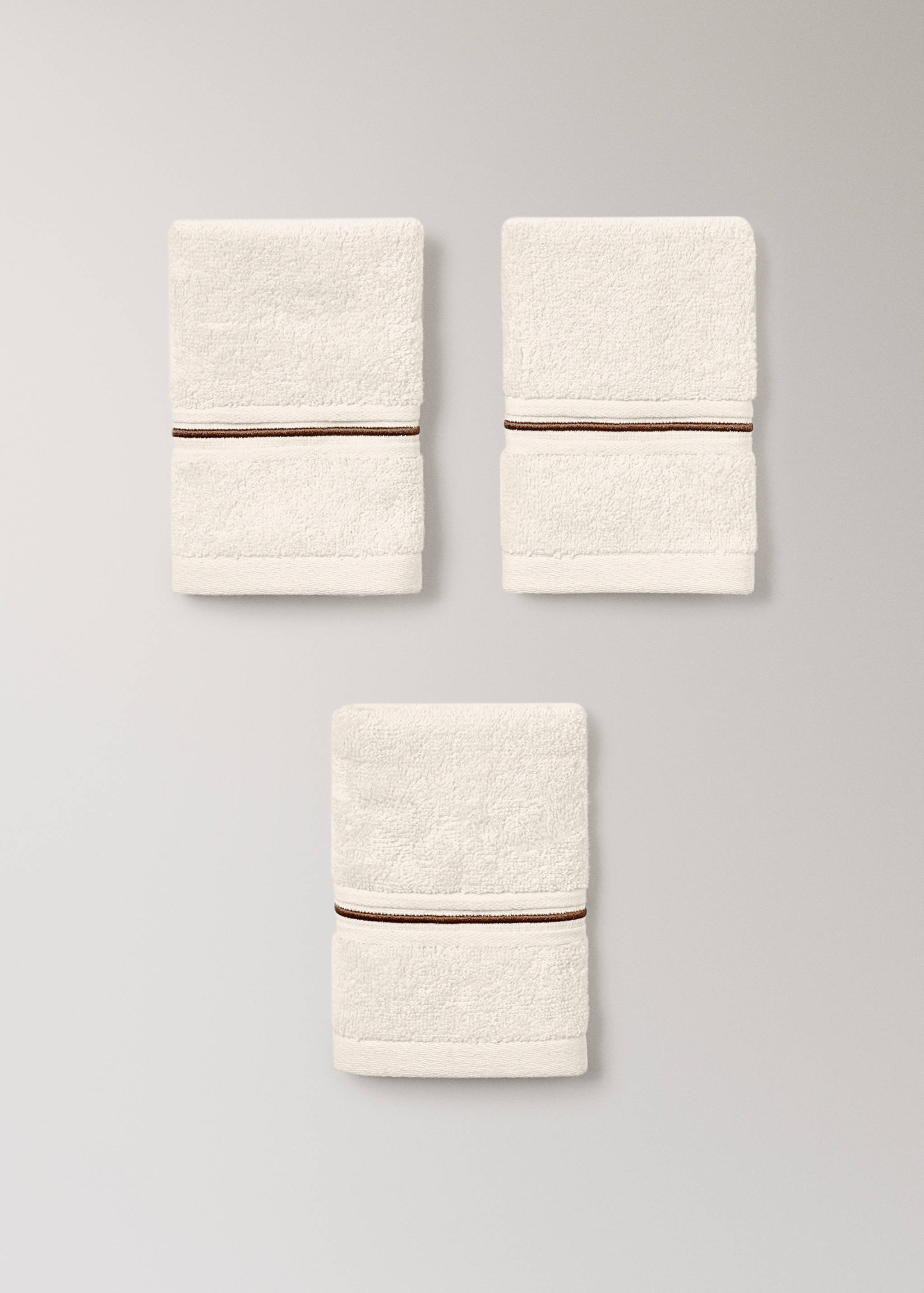 3er-Set aus Baumwollhandtüchern mit besticktem Muschelsaum - Detail des Artikels 3