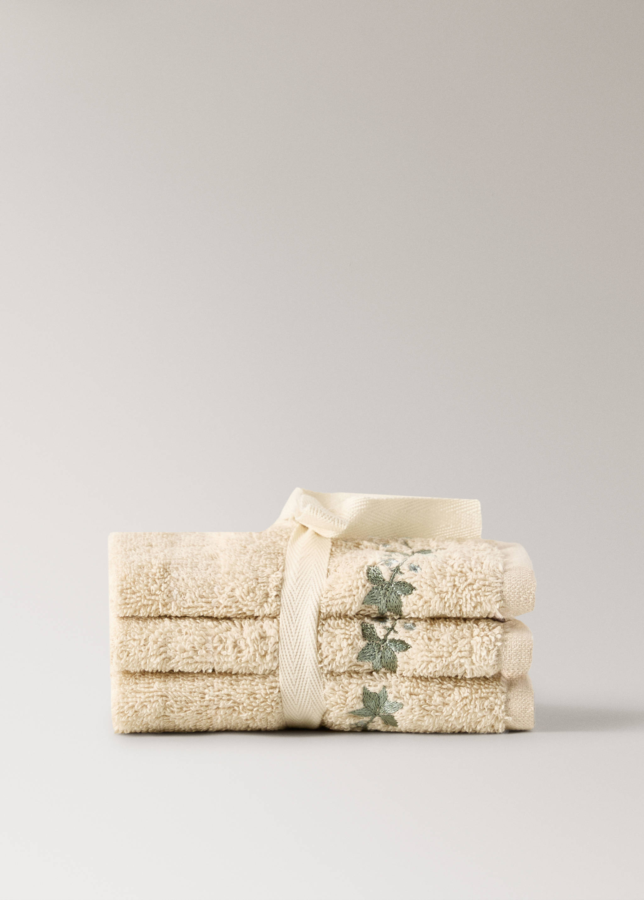 Pack 3 asciugamani fiore ricamato - Articolo senza modello