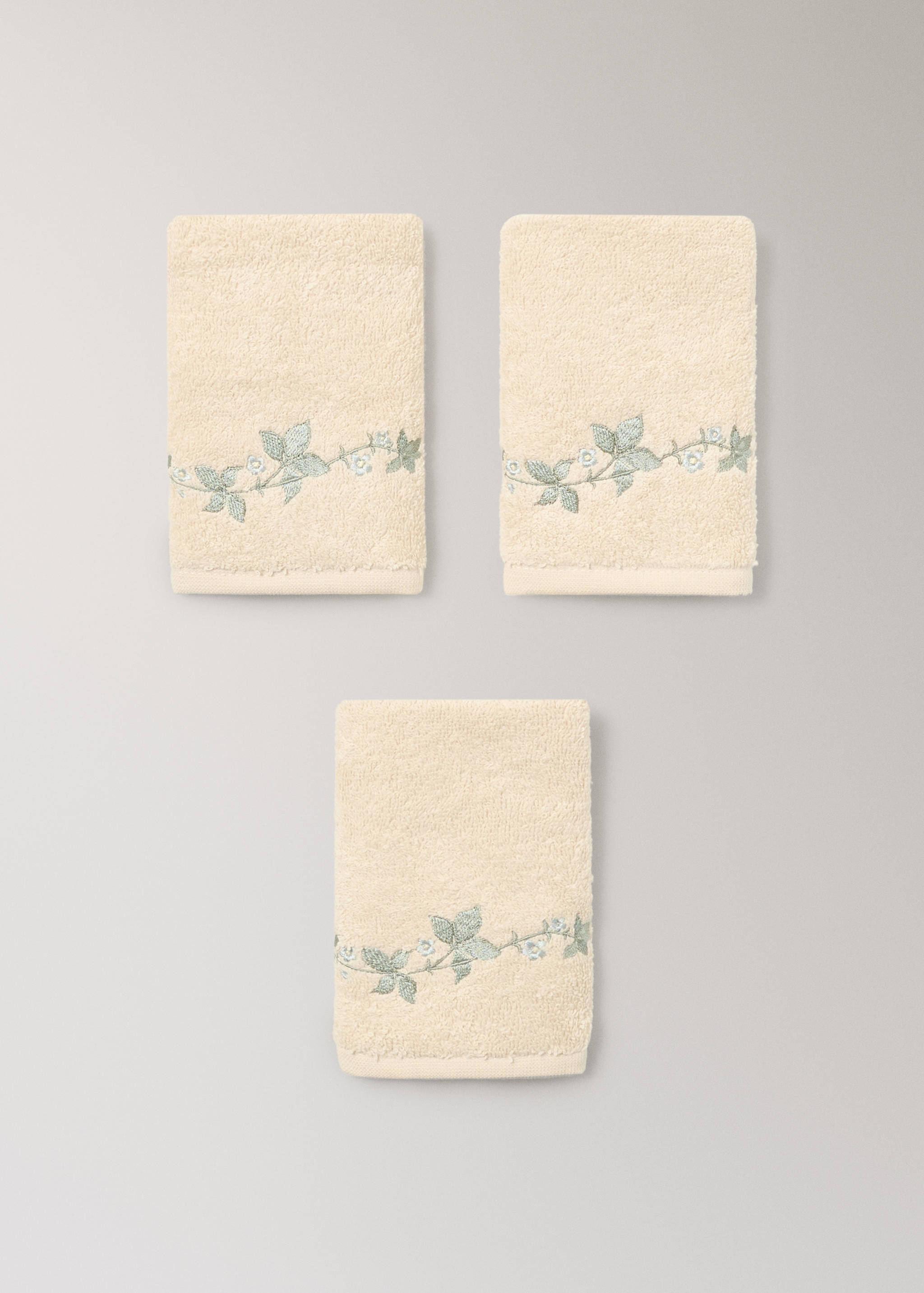 Pack 3 asciugamani fiore ricamato - Dettaglio dell'articolo 3