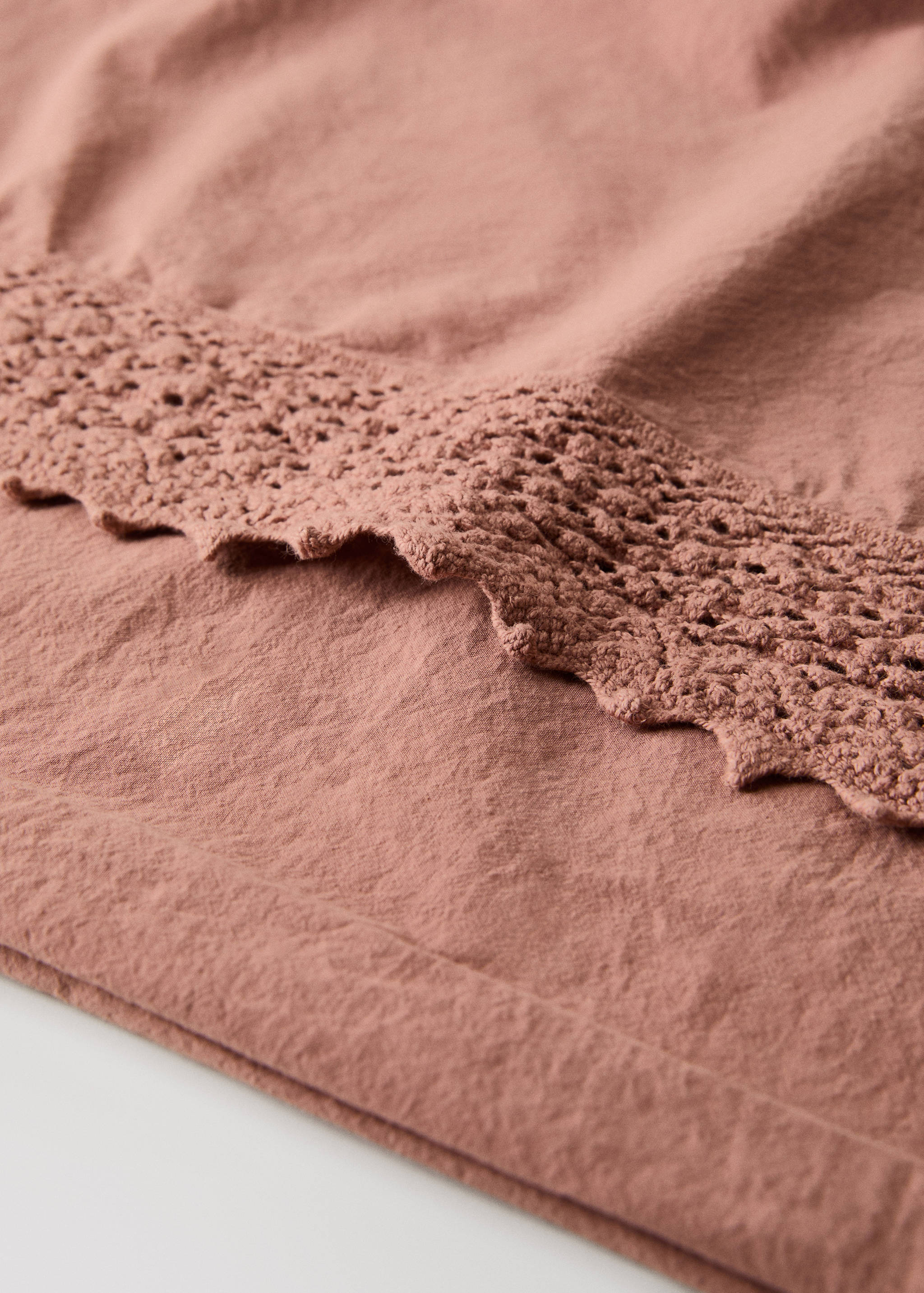 Washed cotton top sheet with lace trim for 135/140 cm bed - Details of the article 1