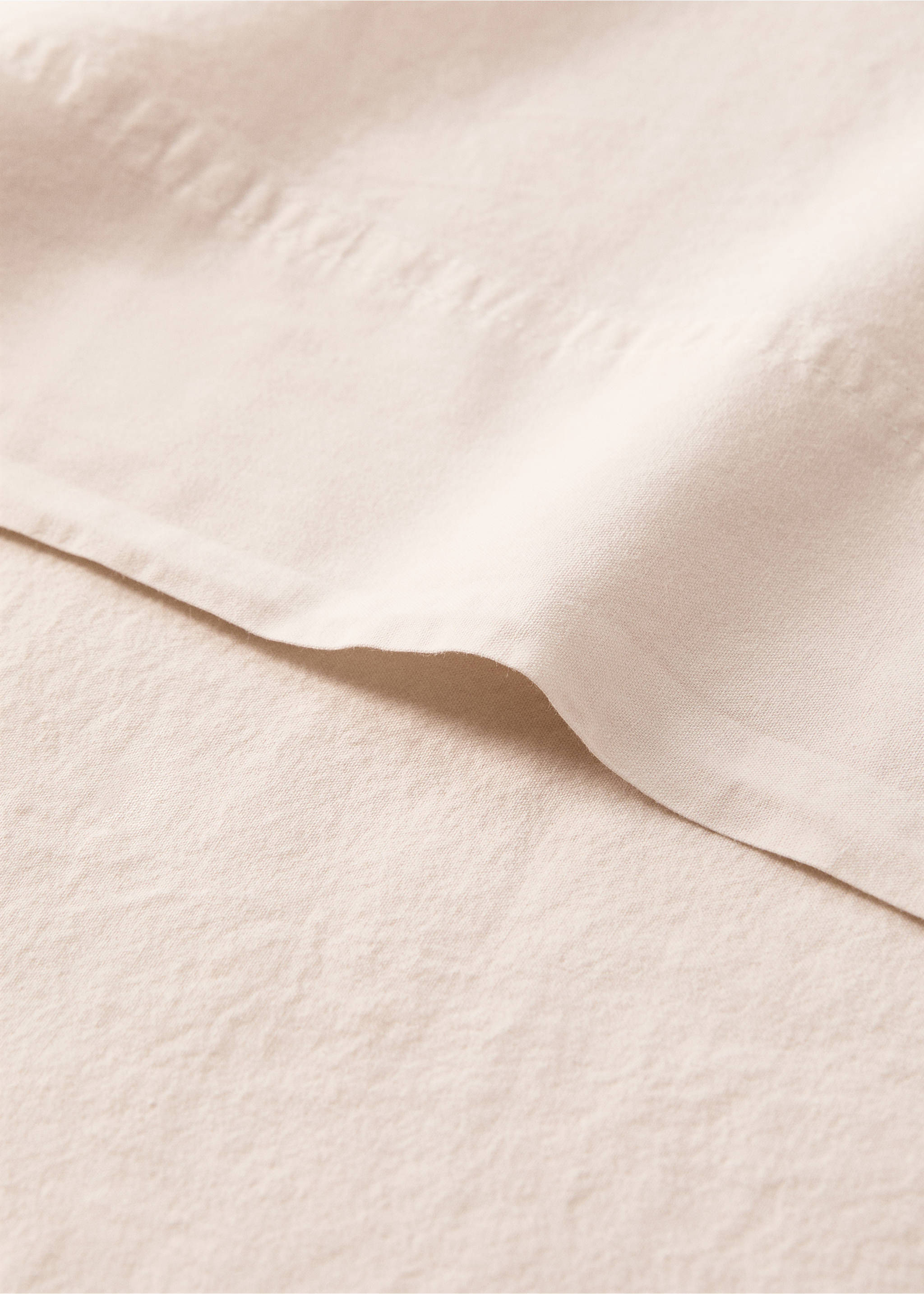 Overlaken for barn i vasket bomull med doble attersting, seng 90 cm - Artikkeldetalj 2, Ecru. Ref: 17031603-00.