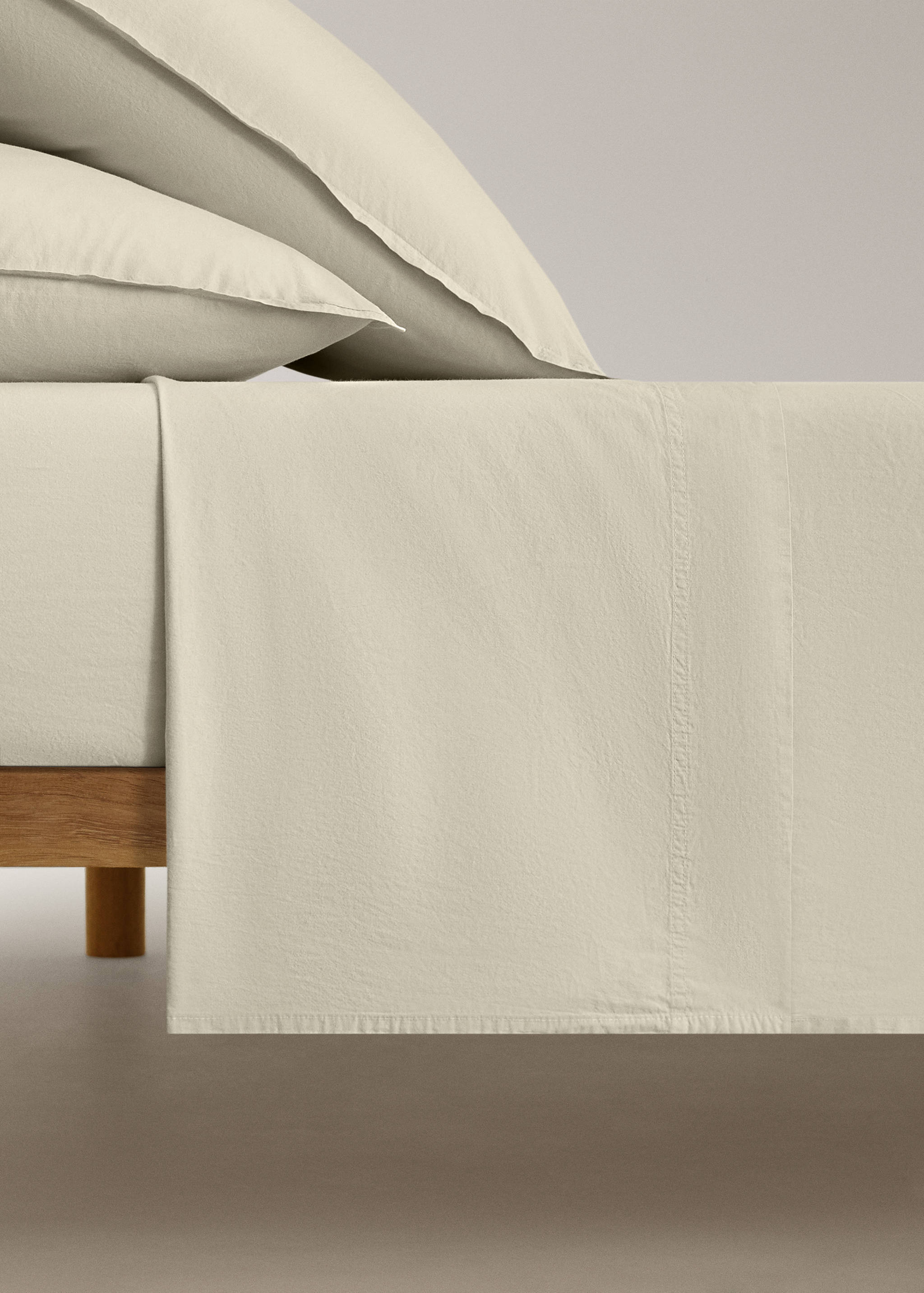 Children's washed cotton double-stitched top sheet for 90 cm bed - Article without model