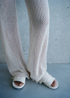 Studded leather sandals — White 1