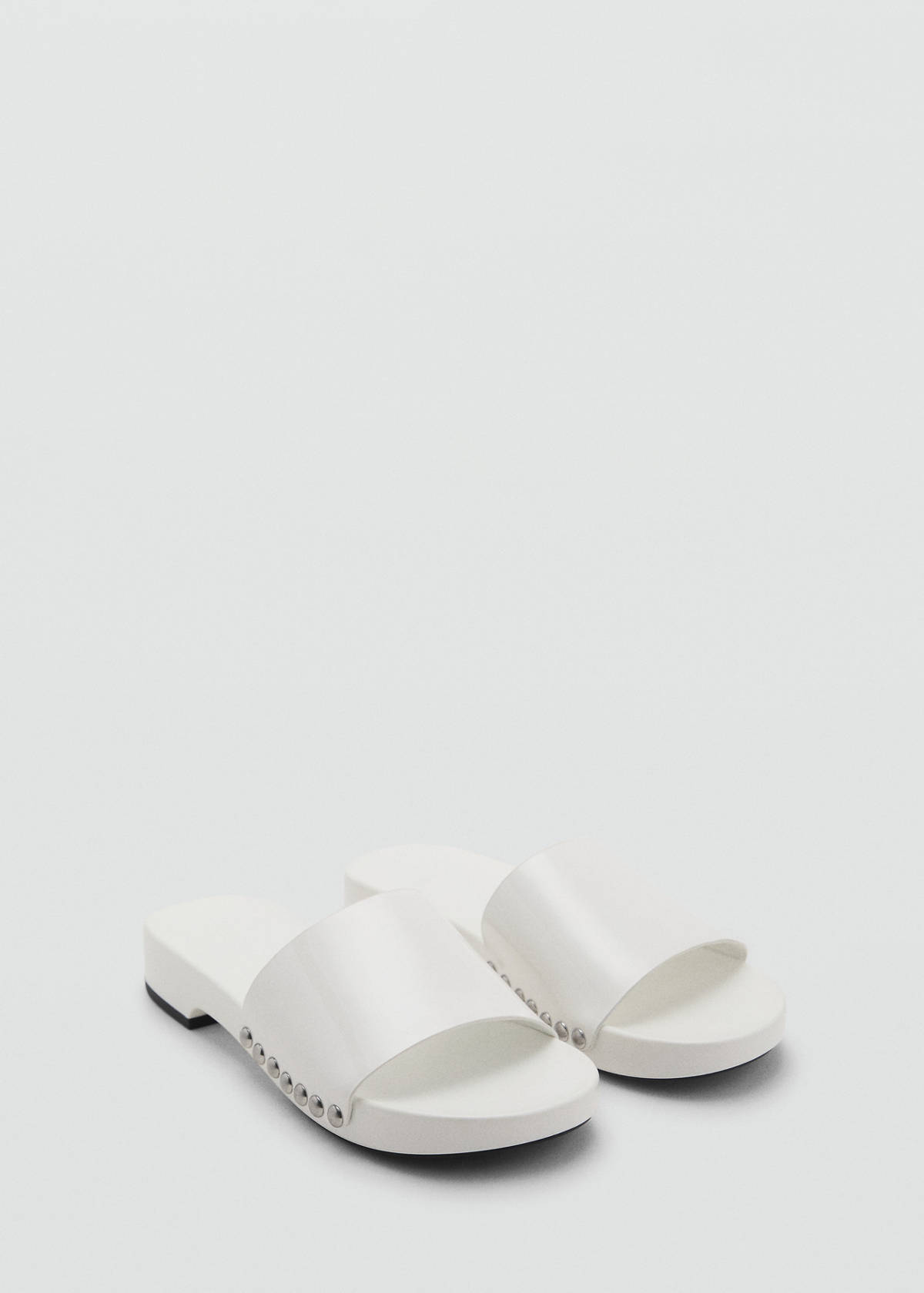 Studded leather sandals — White
