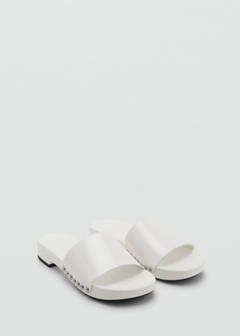 Studded leather sandals — White 3
