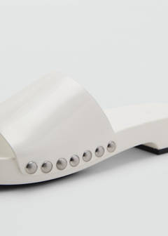 Studded leather sandals — White 5