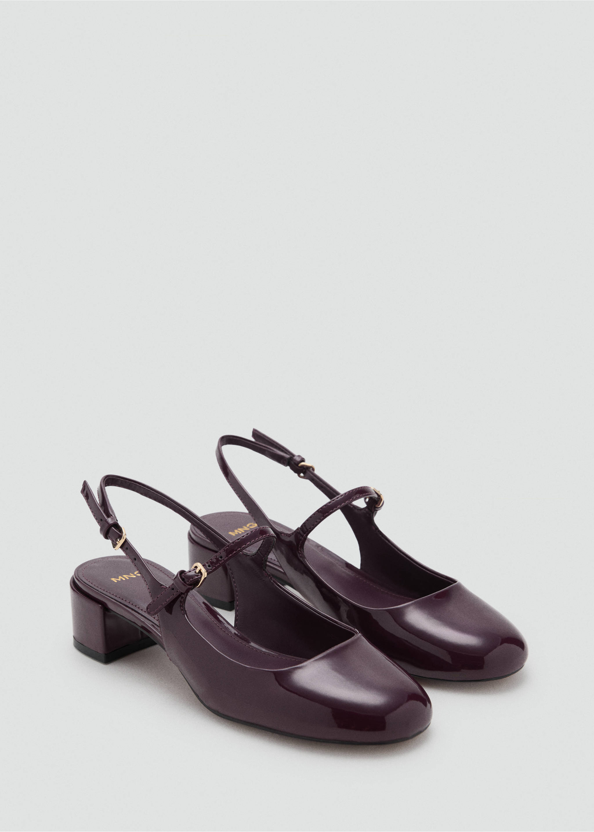 Chaussures vernies talon bloc - Plan moyen, Bordeaux. Ref: 17032031-00.