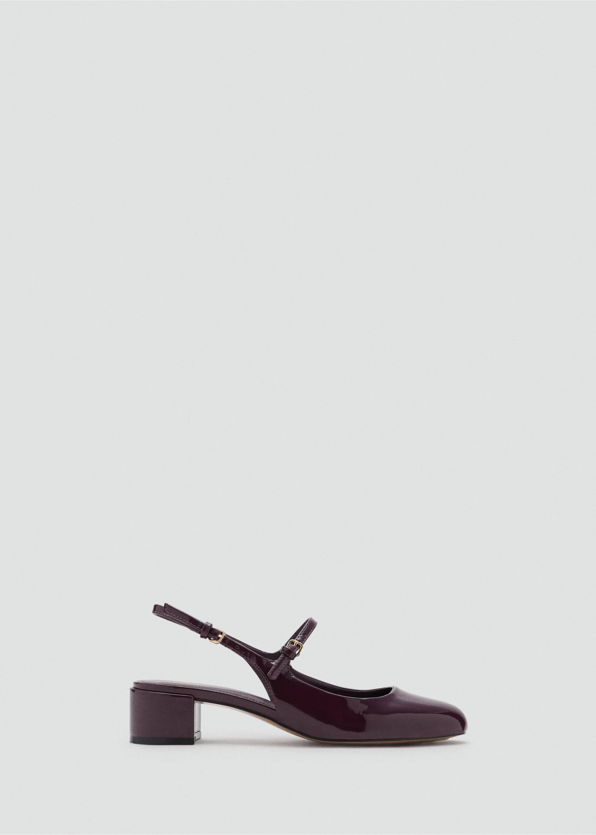 Chaussures vernies talon bloc - Article sans modèle, Bordeaux. Ref: 17032031-00.