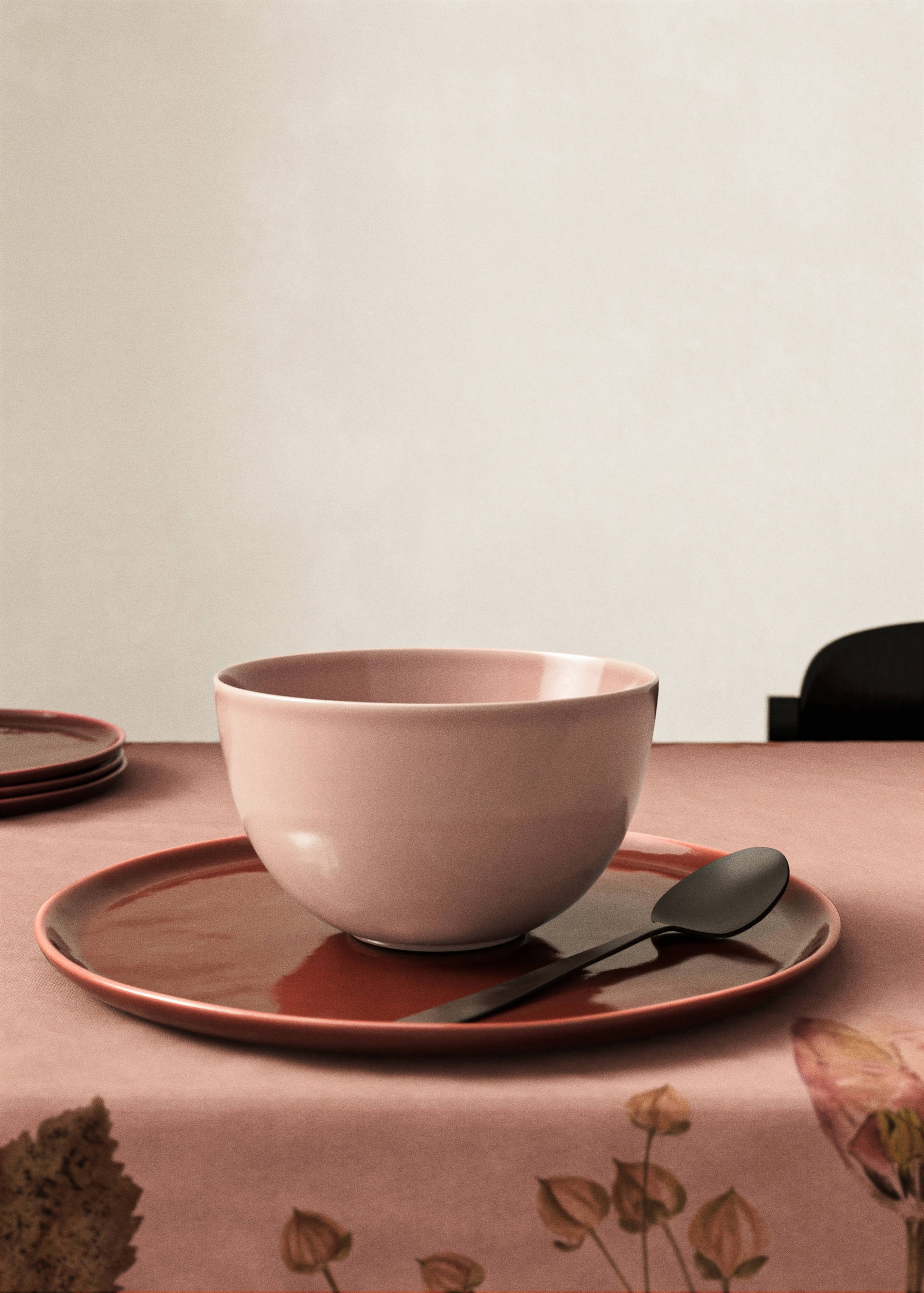 Plain stoneware bowl - General plane