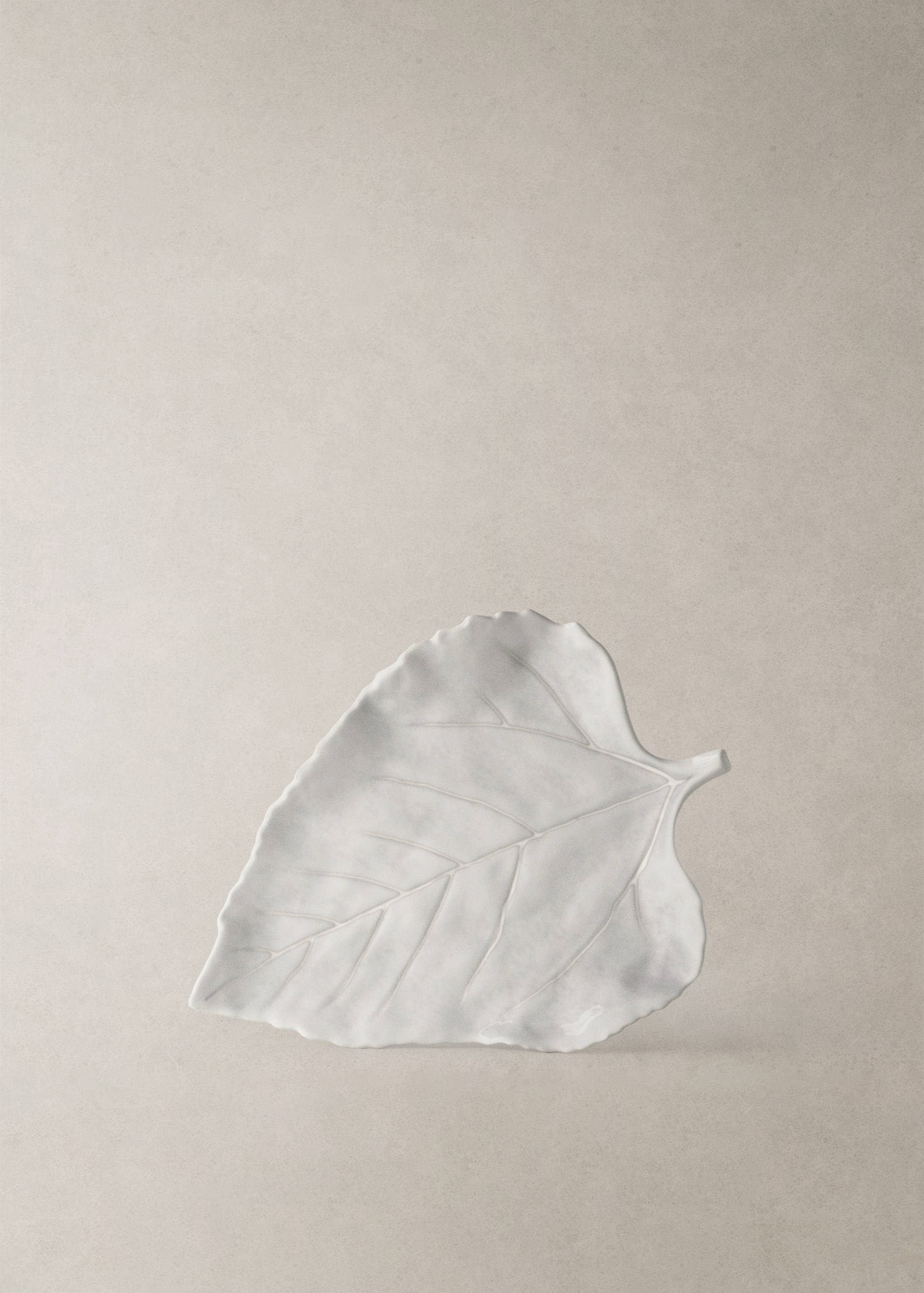 Large earthenware serving dish with leaf design - Details of the article 7