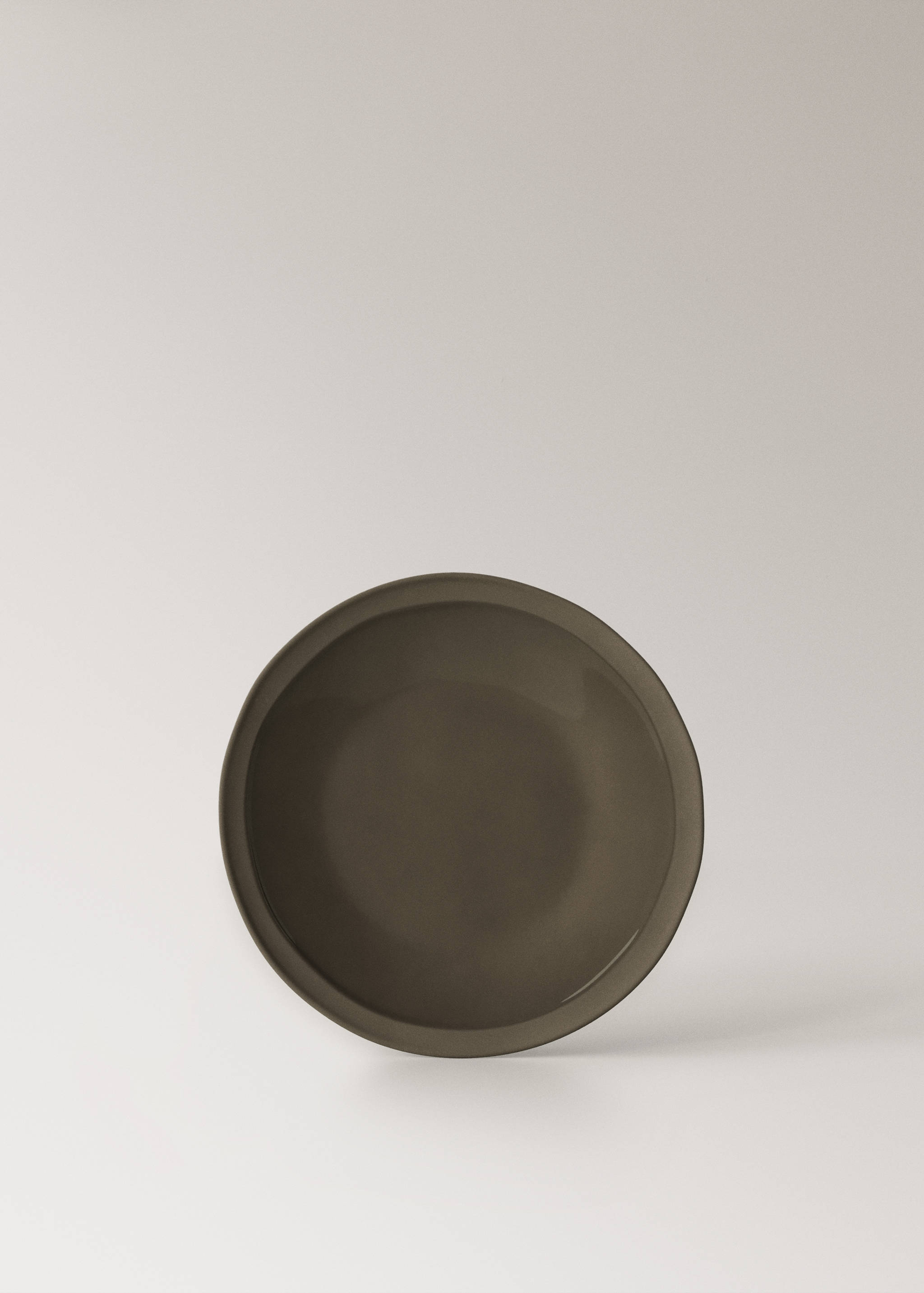 Recycled stoneware dessert plate - Article without model