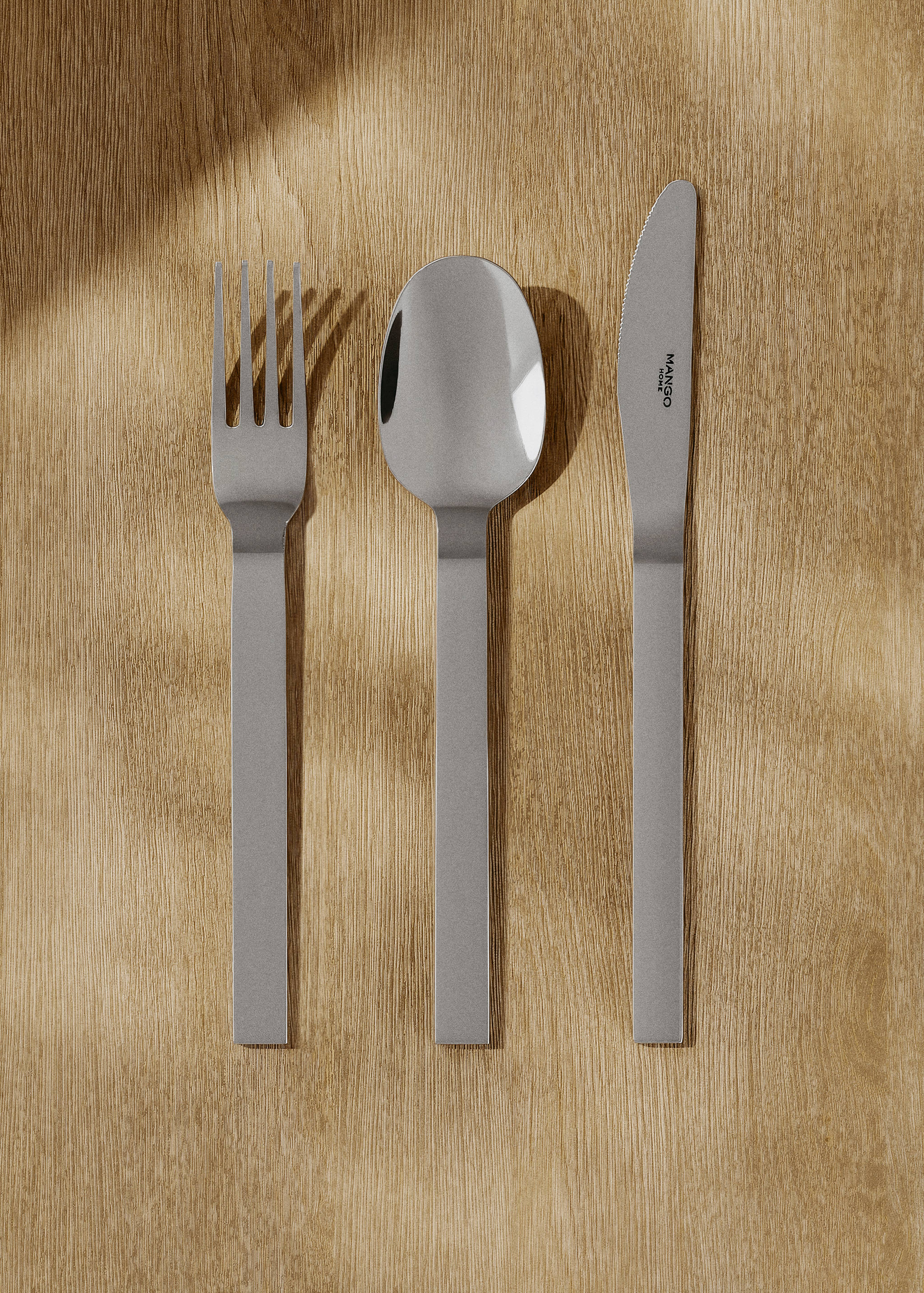 3-piece cutlery set in stainless steel - General plane