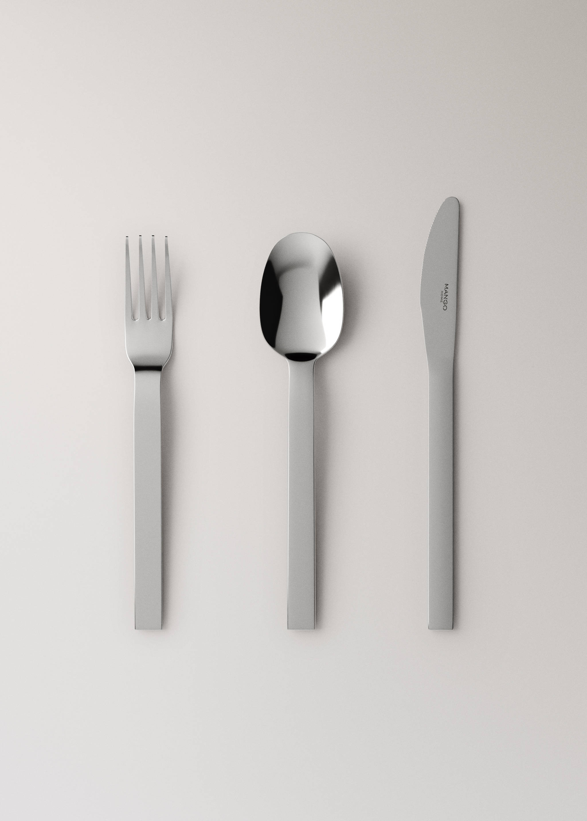 3-piece cutlery set in stainless steel - Article without model