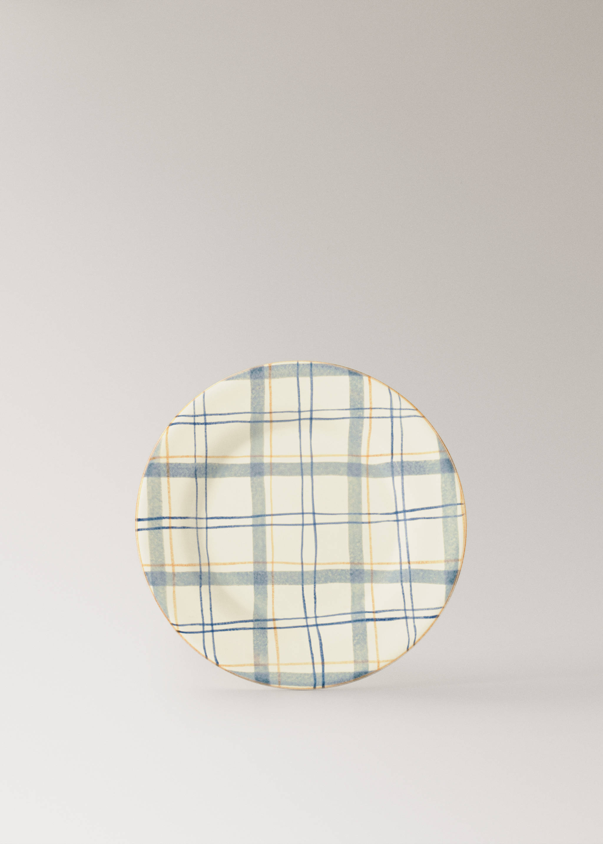 Håndmalt desserttallerken i steintøy - Artikkel uten modell