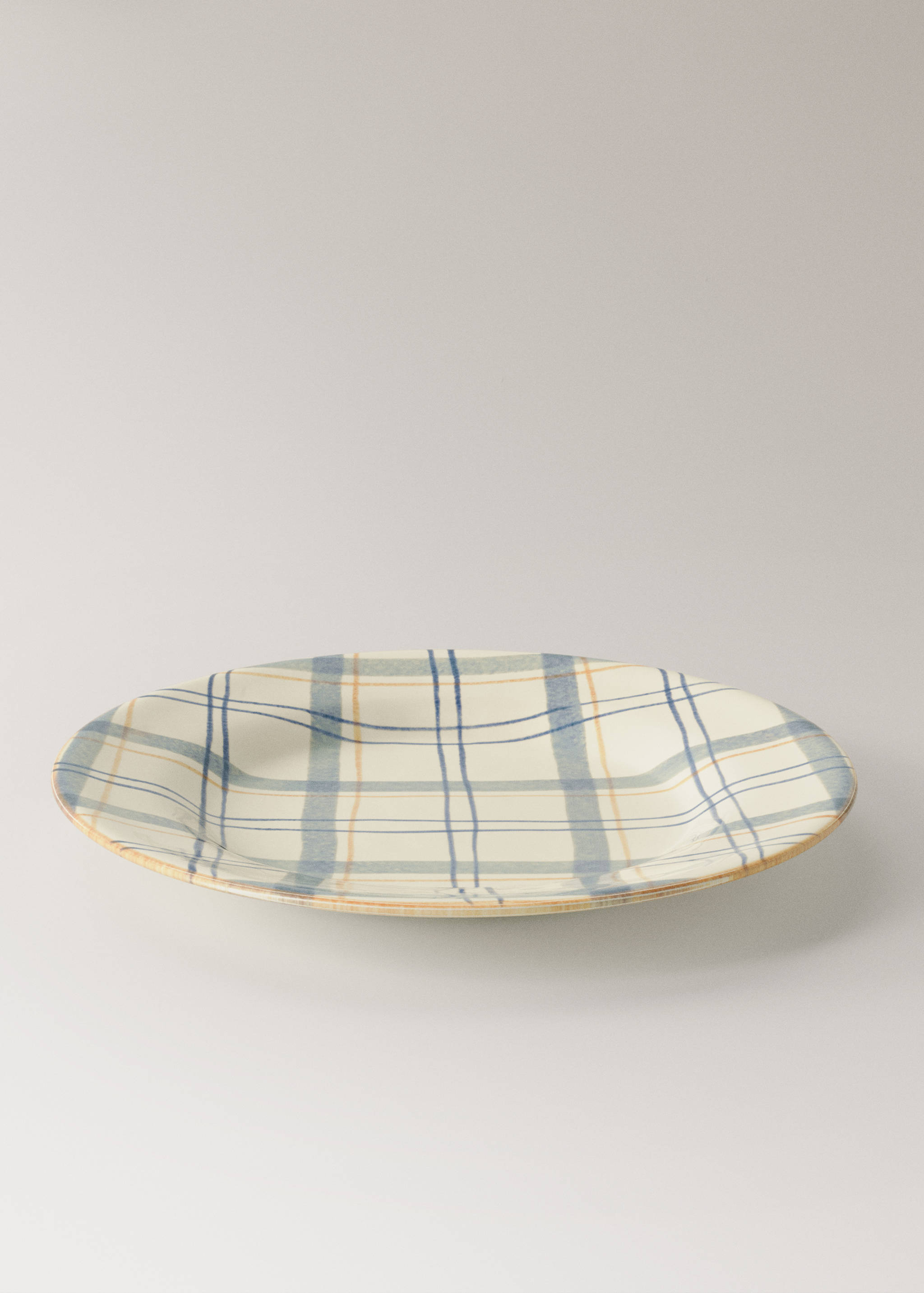 Håndmalt desserttallerken i steintøy - Artikkeldetalj 1