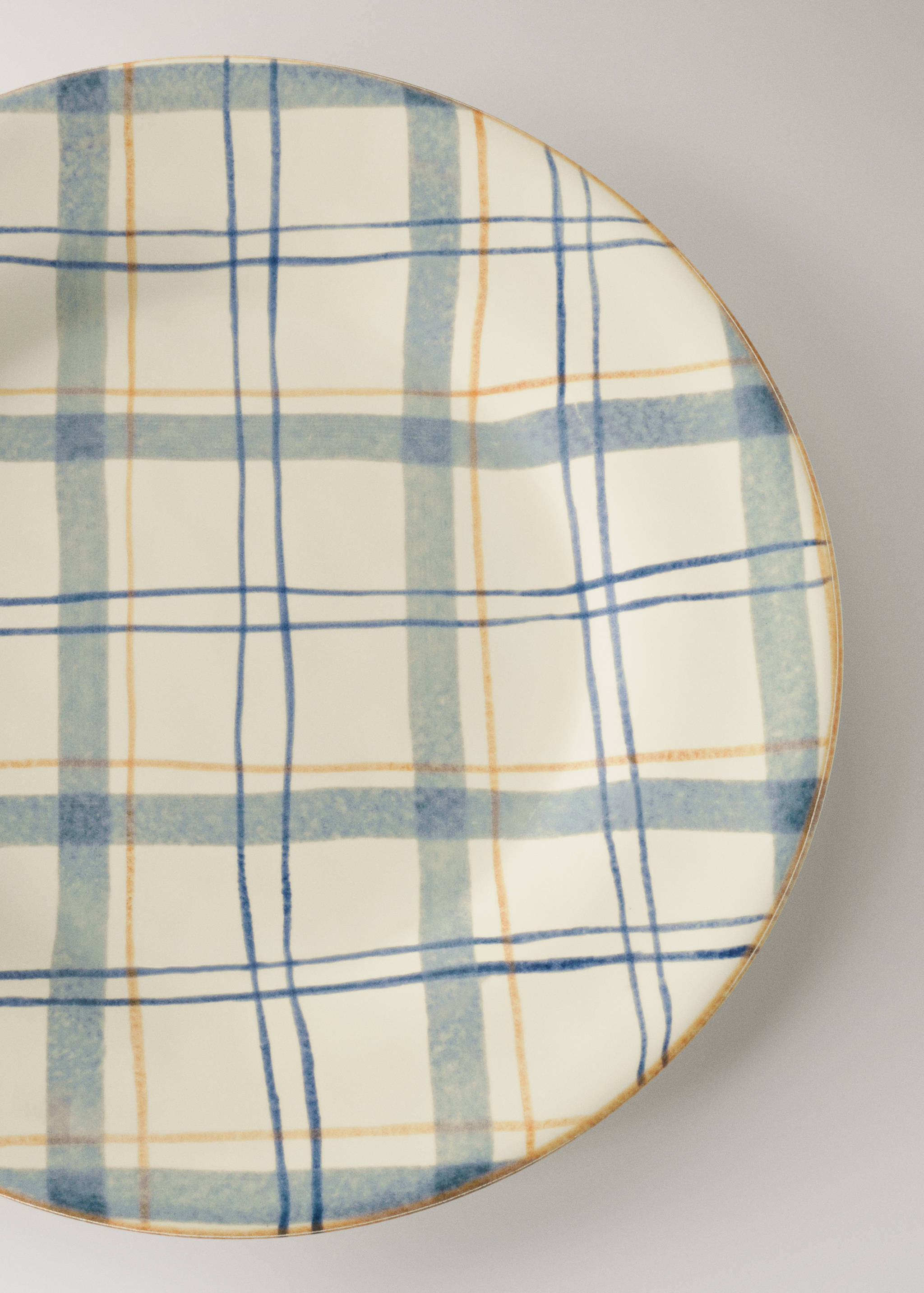 Håndmalt desserttallerken i steintøy - Artikkeldetalj 2