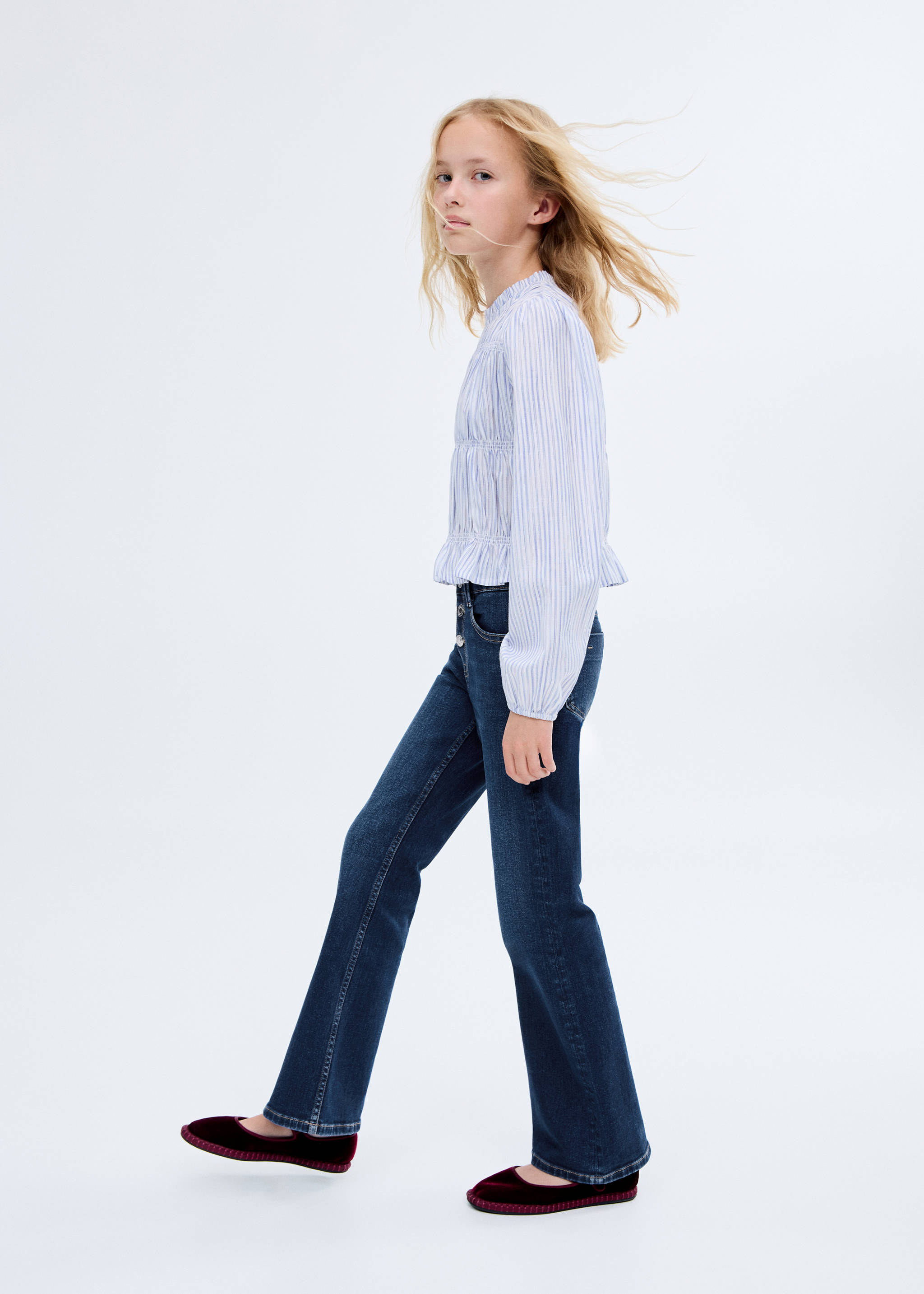 Buttons flare jeans - Medium plane