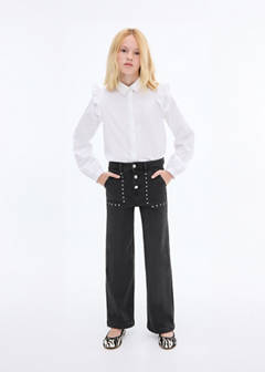 Straight-fit jeans with studs — Black denim 1