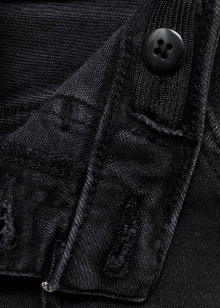 Straight-fit jeans with studs — Black denim