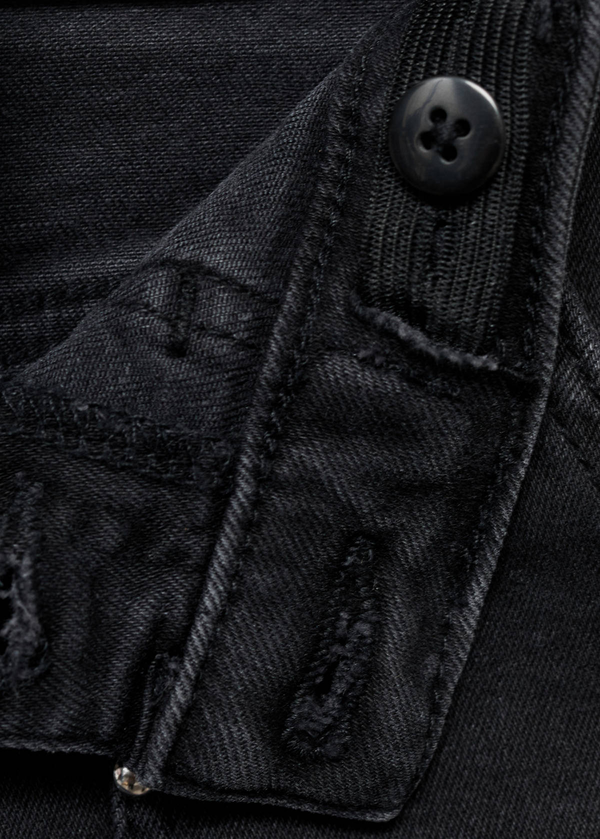 Straight-fit jeans with studs — Black denim