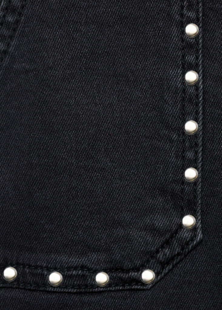 Straight-fit jeans with studs — Black denim