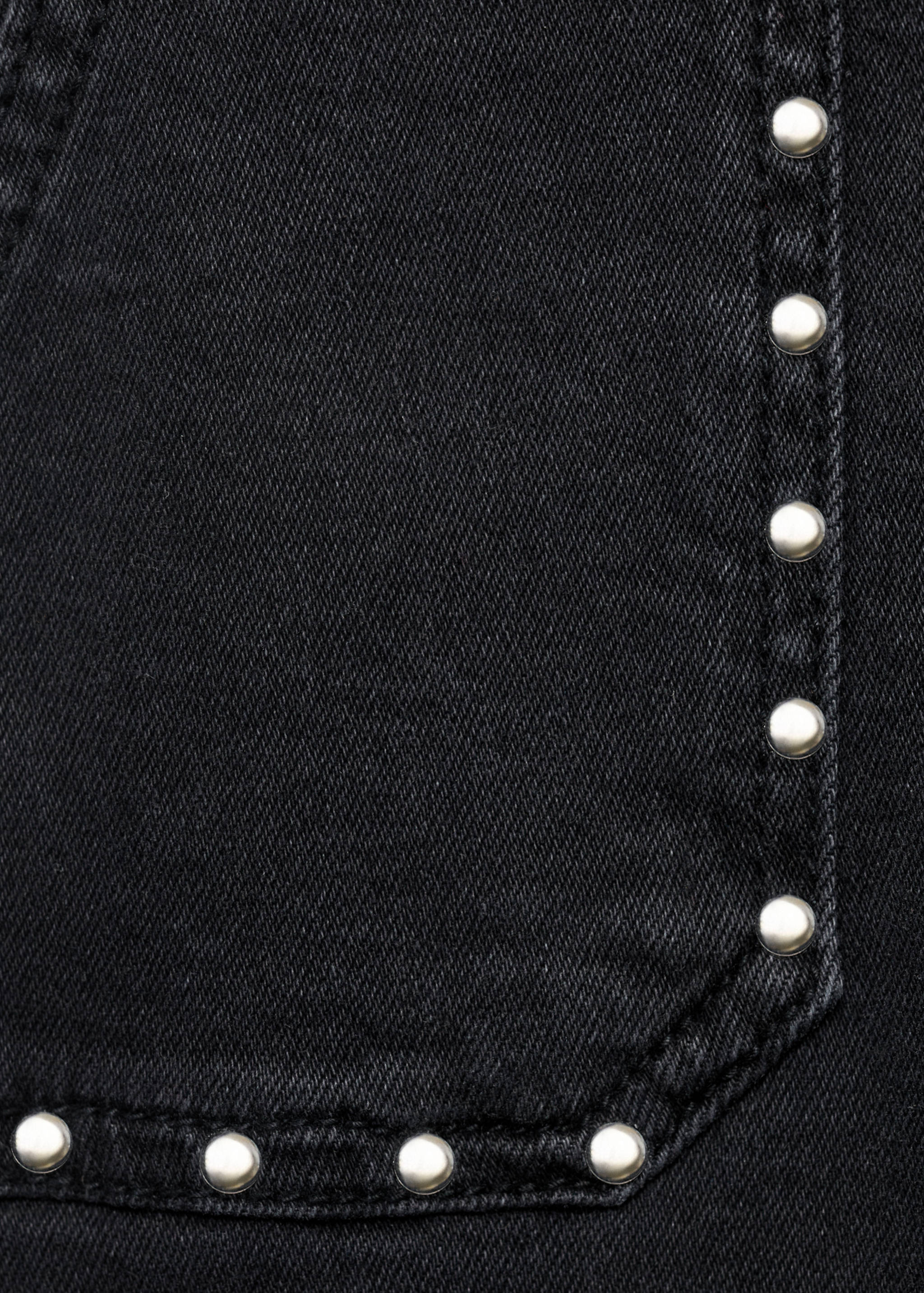 铆钉直筒牛仔裤 - null