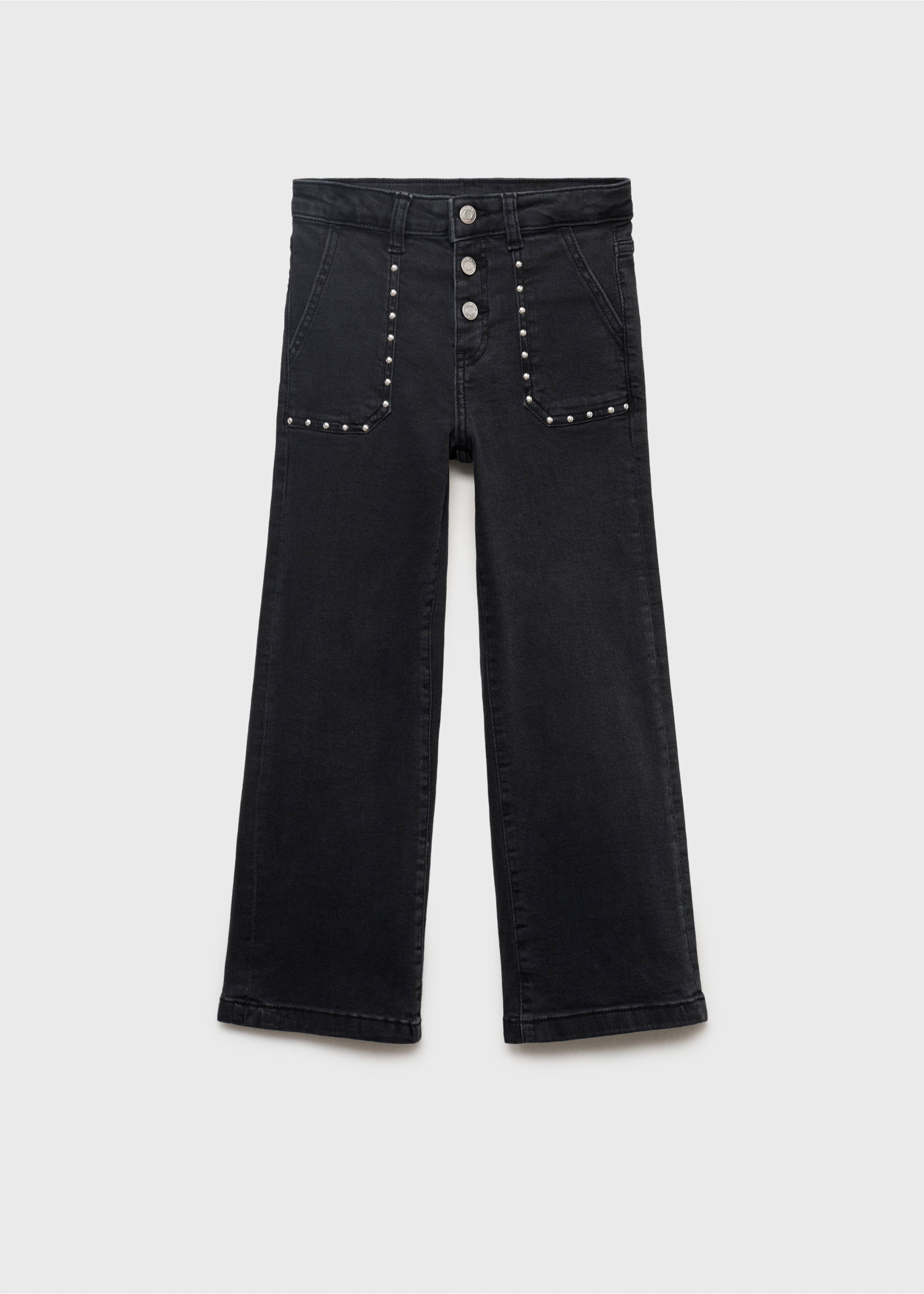 Jeans straight tachuelas - Artículo sin modelo, Denim negro. Ref: 17032537-00.