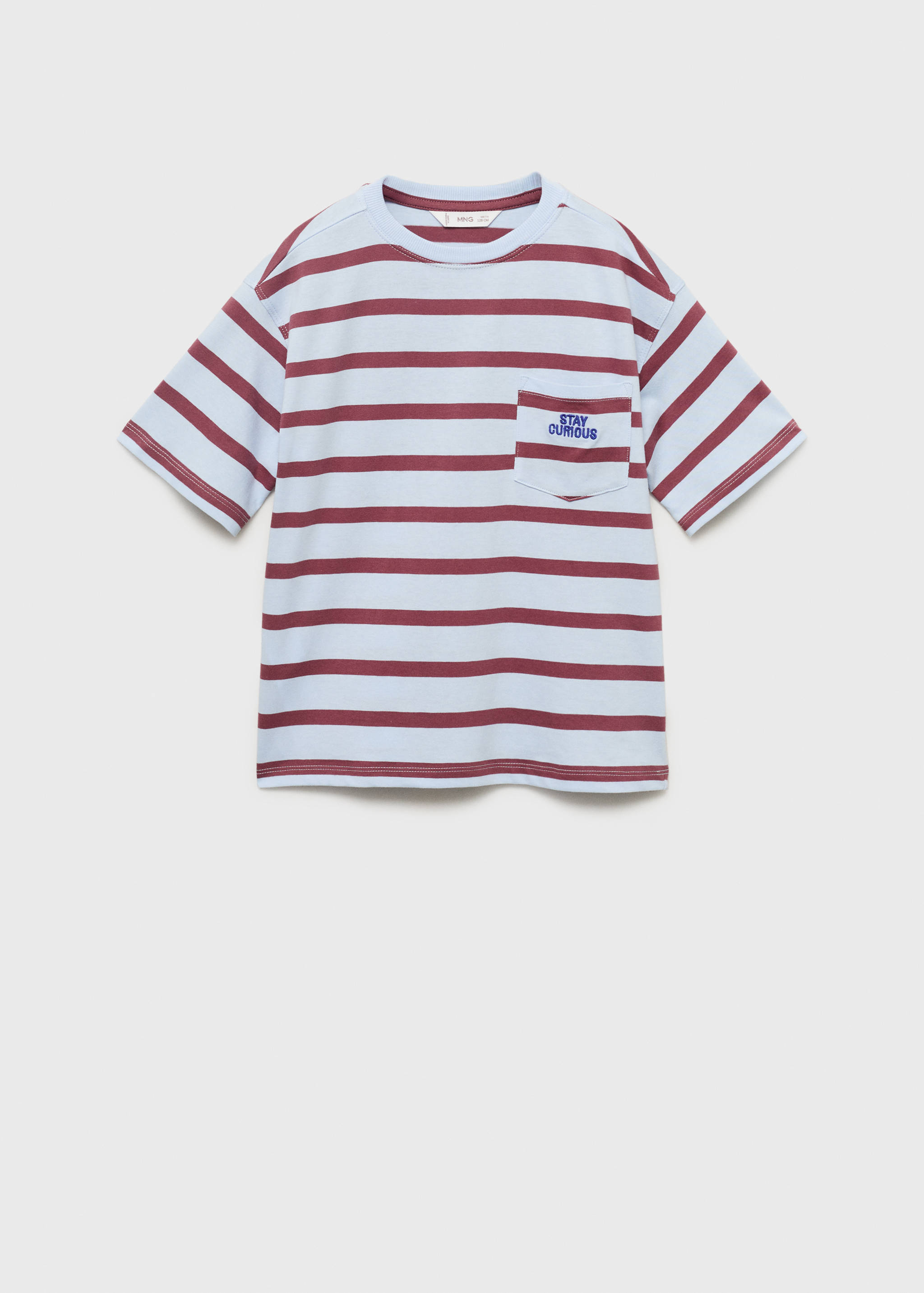 Striped t-shirt with embroidered detail - Article without model