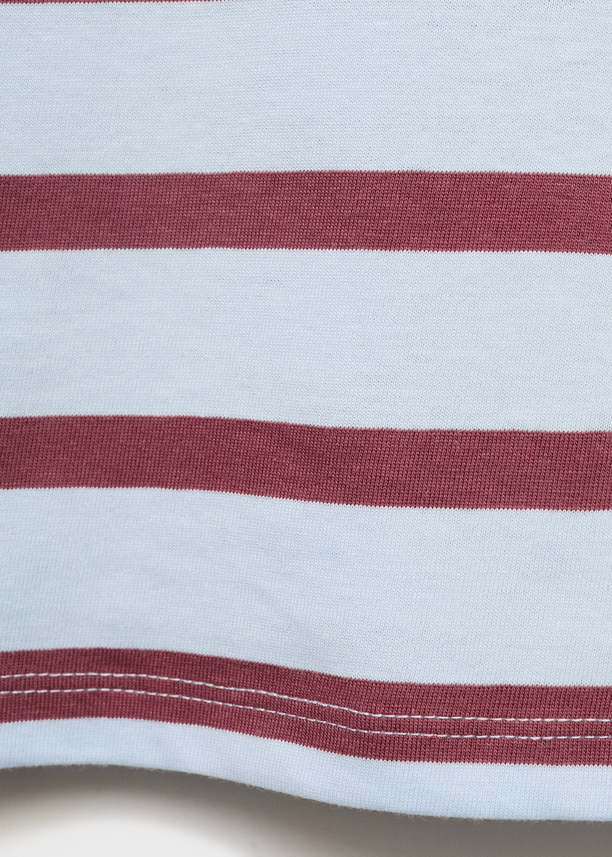 Striped t-shirt with embroidered detail - Details of the article 0