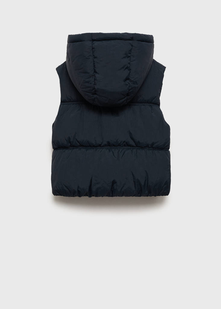 Quilted gilet with hood — Dark Navy