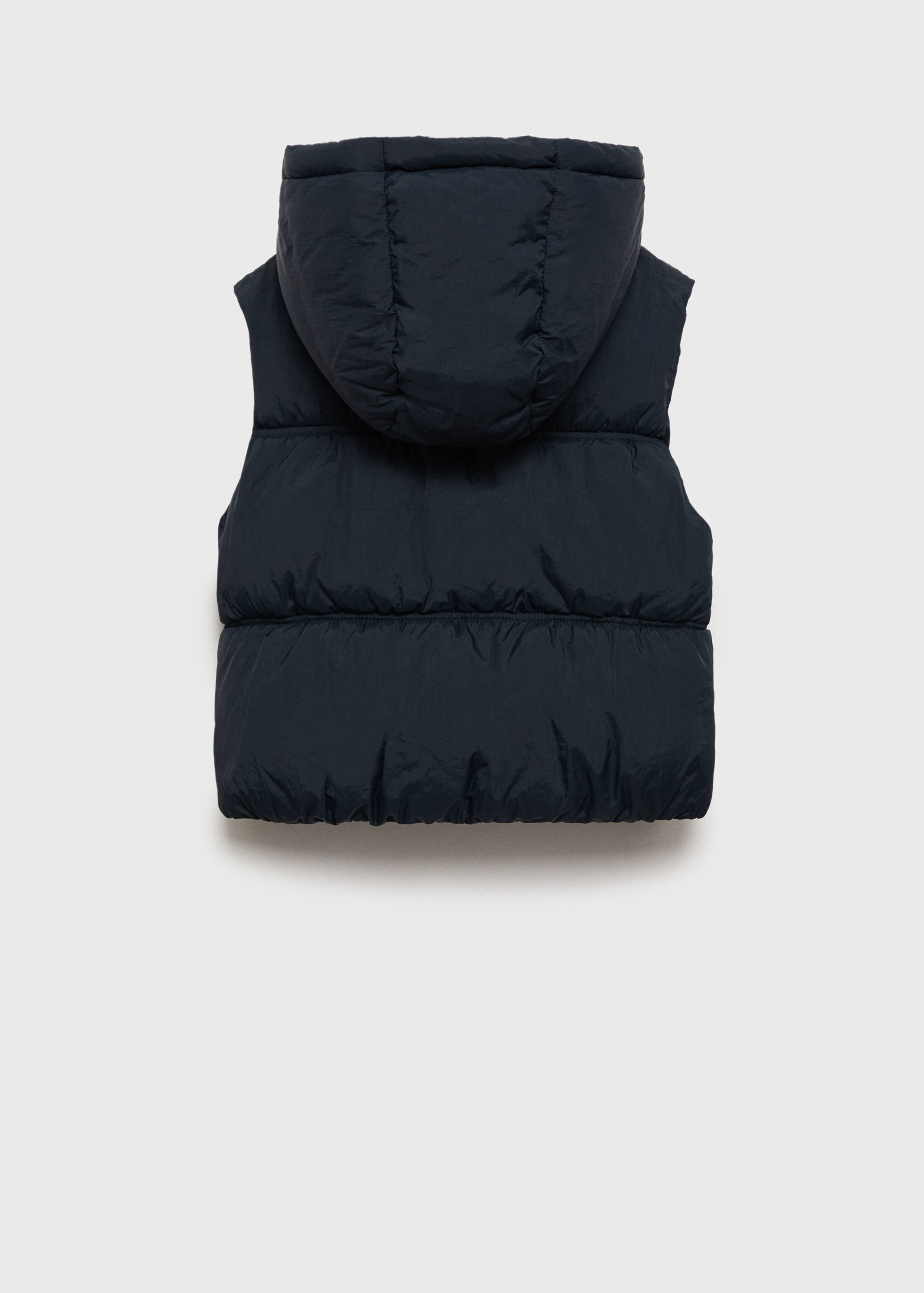 Quilted gilet with hood - Reverse of the article